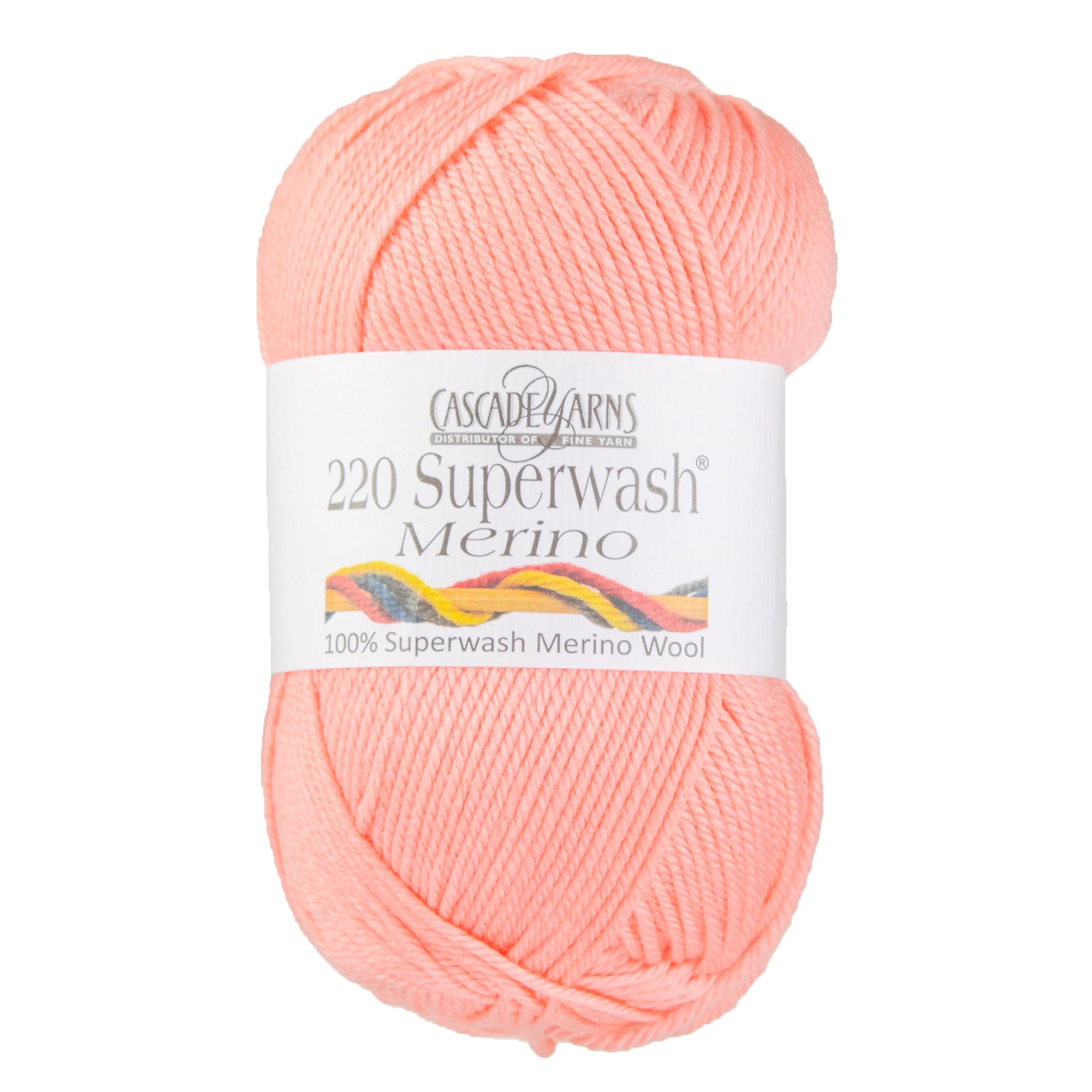 Cascade Yarns 220 Superwash Merino Yarn - 100g Apricot Blush, Machine-Washable for All Projects
