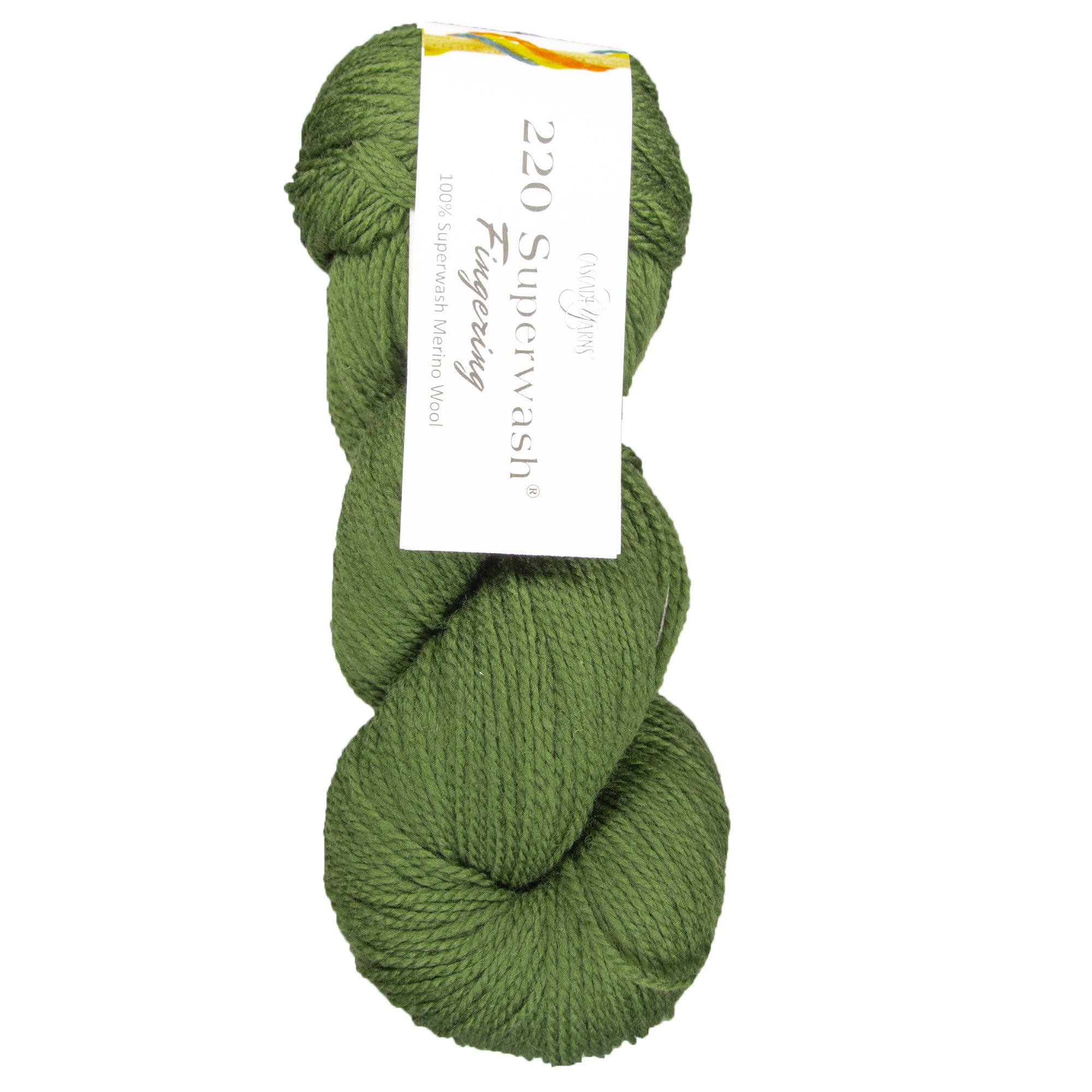 Cascade Yarns 220 Superwash Fingering Yarn in Chive - Ideal for Color Work and Fall/Winter Knits