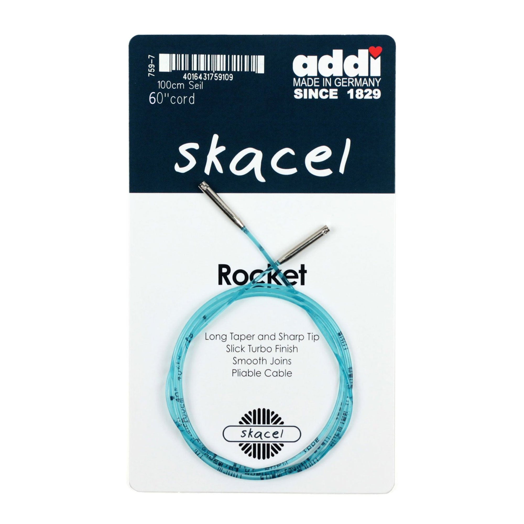 addi Click Cords - Premium Long Cord (60 inches) for Seamless Knitting