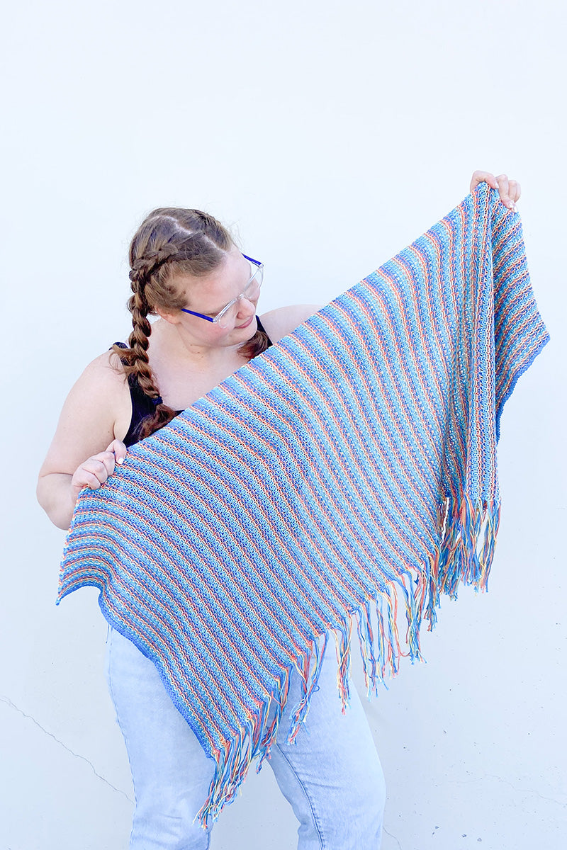 Cascade Colorful Slip Stitch Wrap Knitting Kit for All-Year Wear