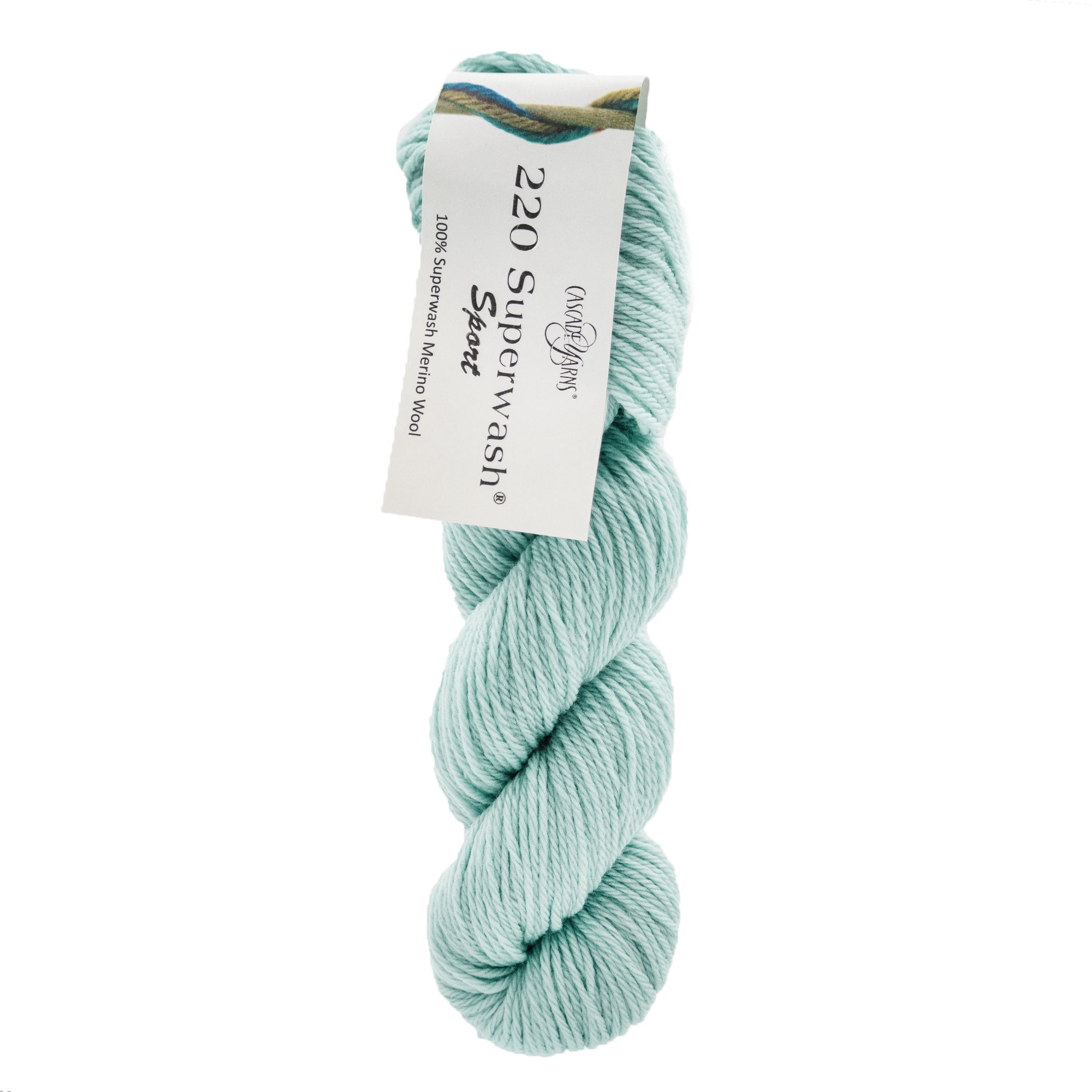 Cascade Yarns 220 Superwash Sport Yarn in Gorgeous 327 Subtle Green - Ideal for Non - Felting Projects