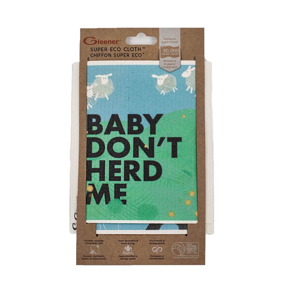 Gleener Super Eco-Friendly Yarn-Design Reusable Cleaning Cloth - Baby Don't Herd Me