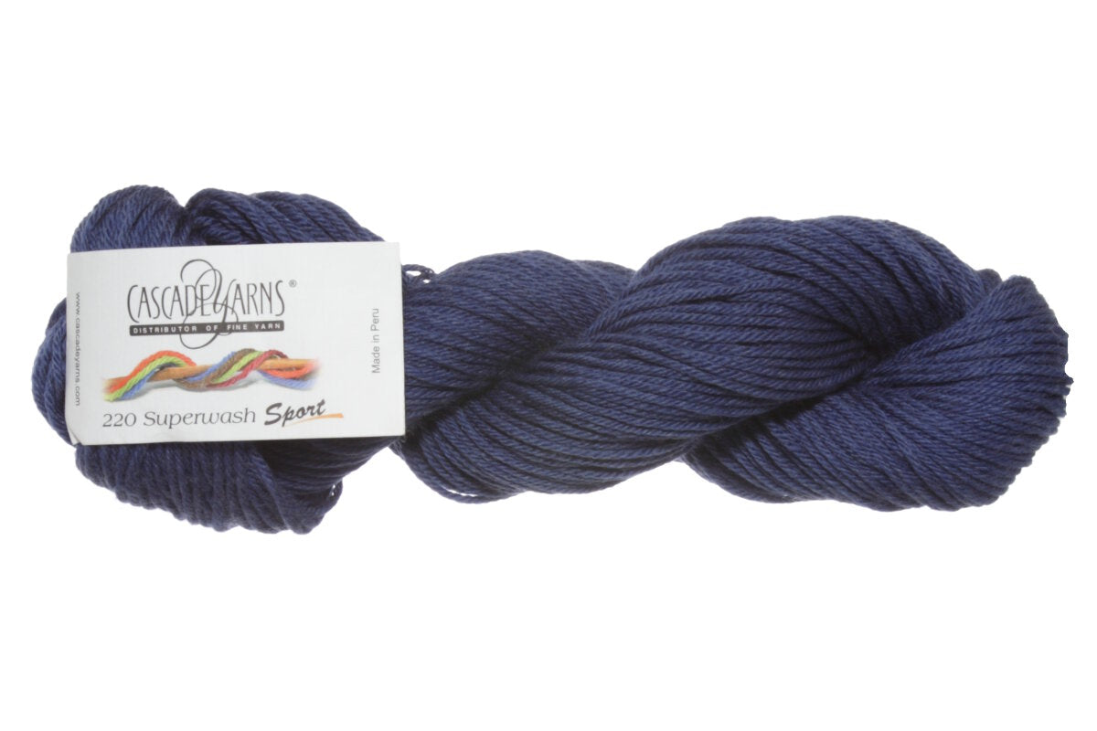 Cascade Yarns 220 Superwash Sport Yarn - 0904 Colonial Blue Heather: Soft & Versatile Wool Yarn