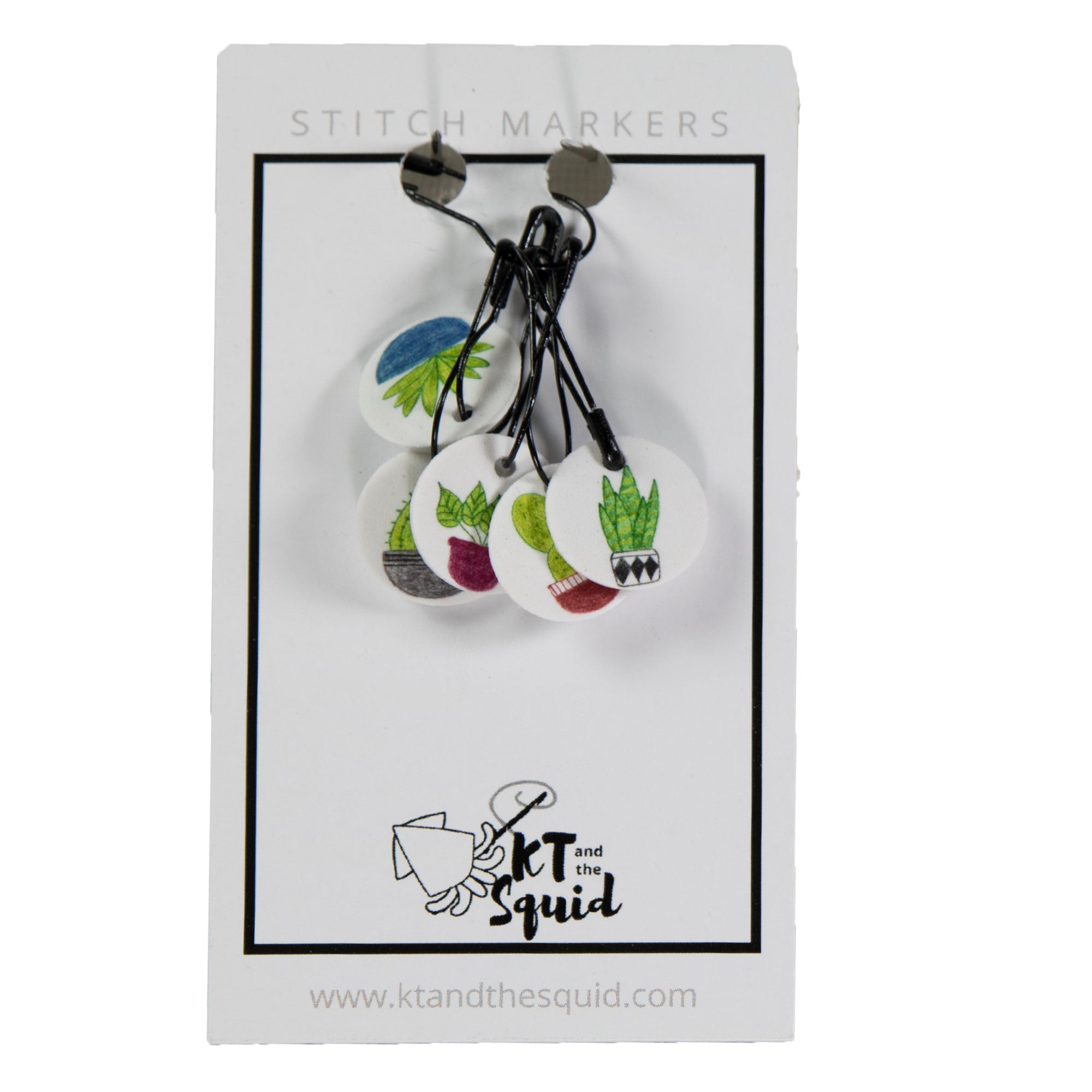 KT and the Squid Handmade Acrylic Plant-themed Stitch Markers