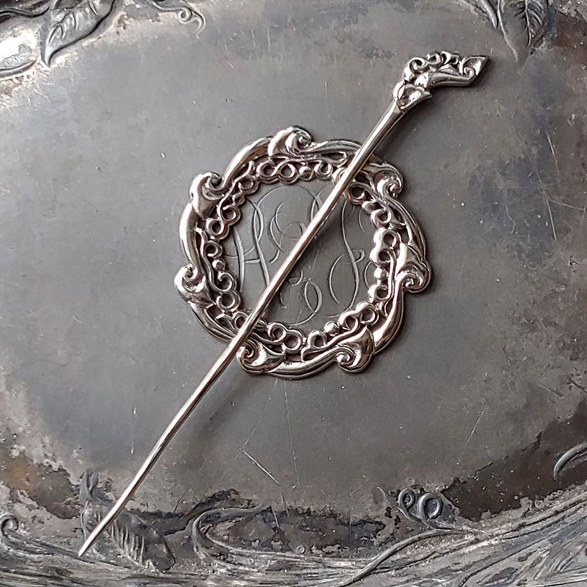 Exquisite JUL Waterfall Shawl Pins and Sticks - Cast in White Bronze or Brass