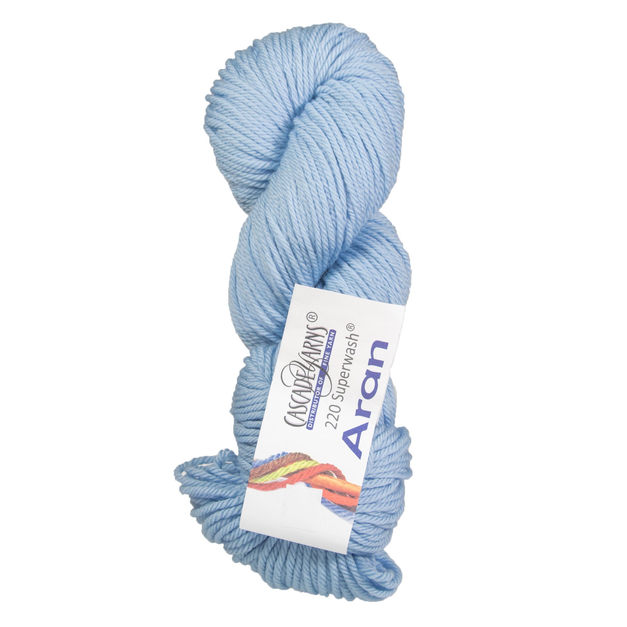 Cascade Yarns 220 Superwash Aran Yarn in Trendy 0897 Baby Denim Color