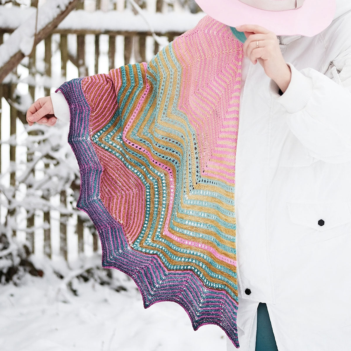 Julie Knits in Paris Pattern Collection - Chevronne Shawl Pattern - PDF Download for Beginners
