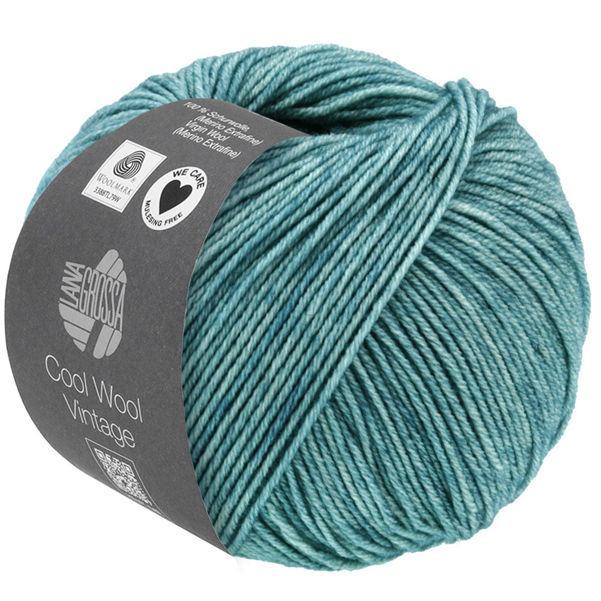 Lana Grossa Cool Wool Vintage Yarn - Stunning 7367 Petrol Color for Exquisite Creations