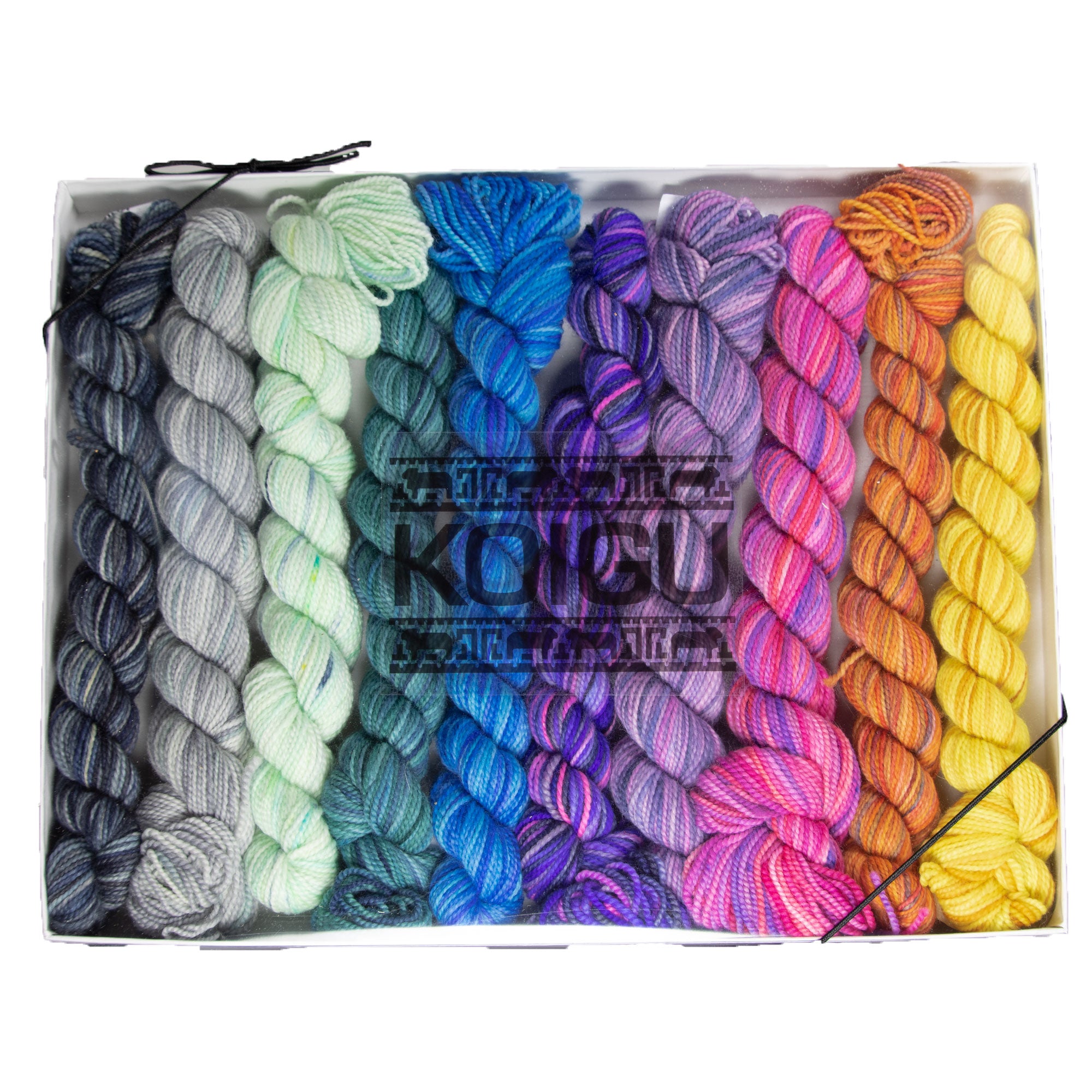Koigu Hand - Painted Merino Wool Fingering - Weight Yarn Pencil Box - Positive Vibe