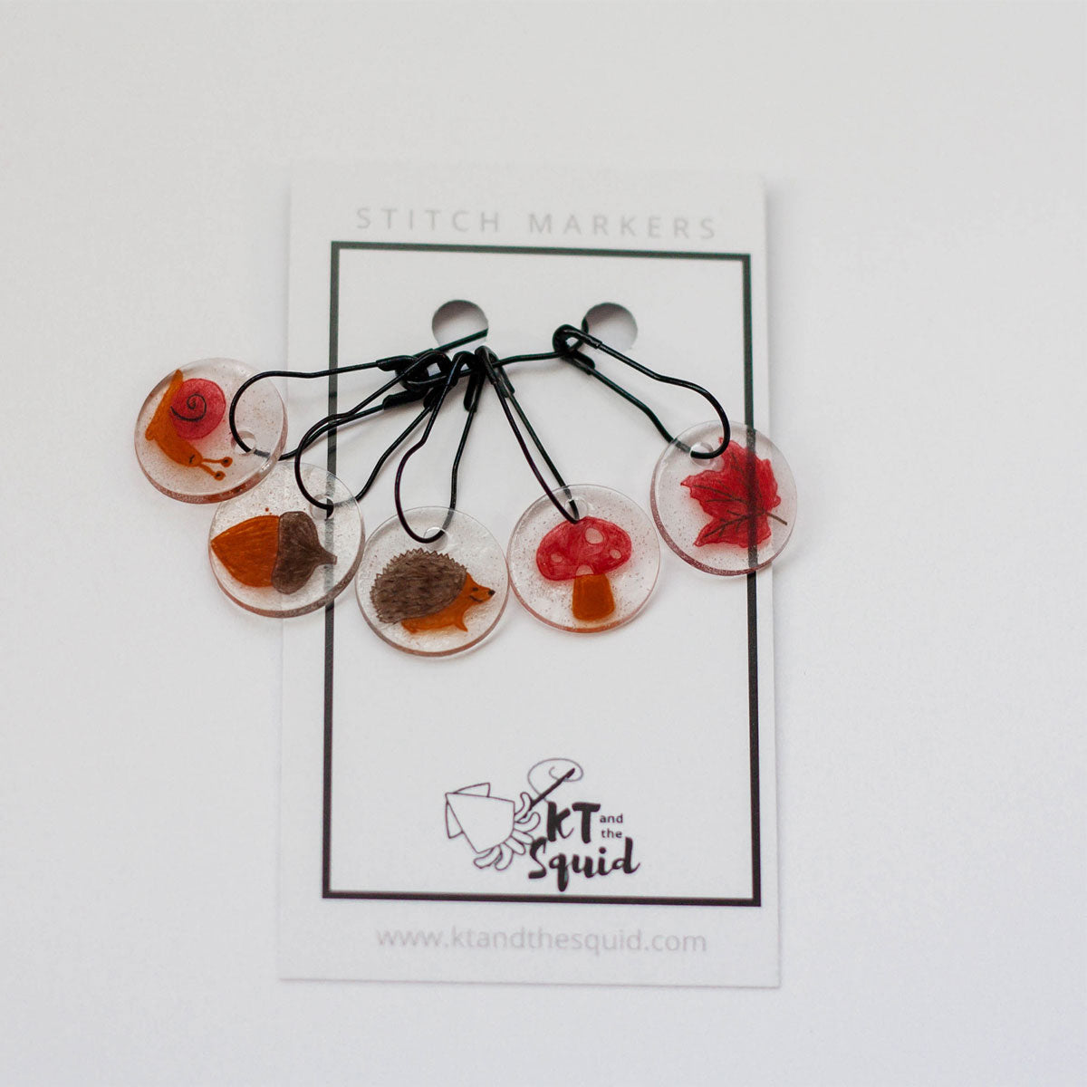 KT and the Squid Handmade Woodland Acrylic Stitch Markers for Crochet and Knitting