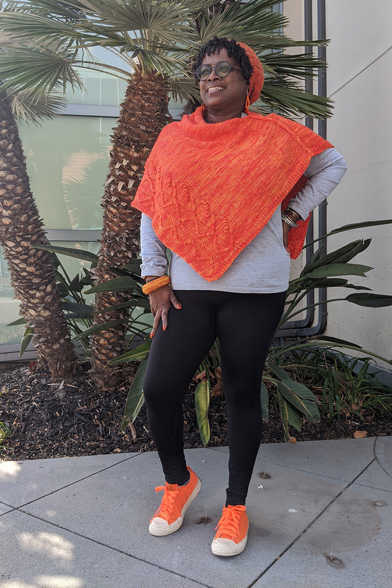 Jimmy Beans Wool Exclusive PDF Patterns - Orange Love Poncho - Instant PDF Download
