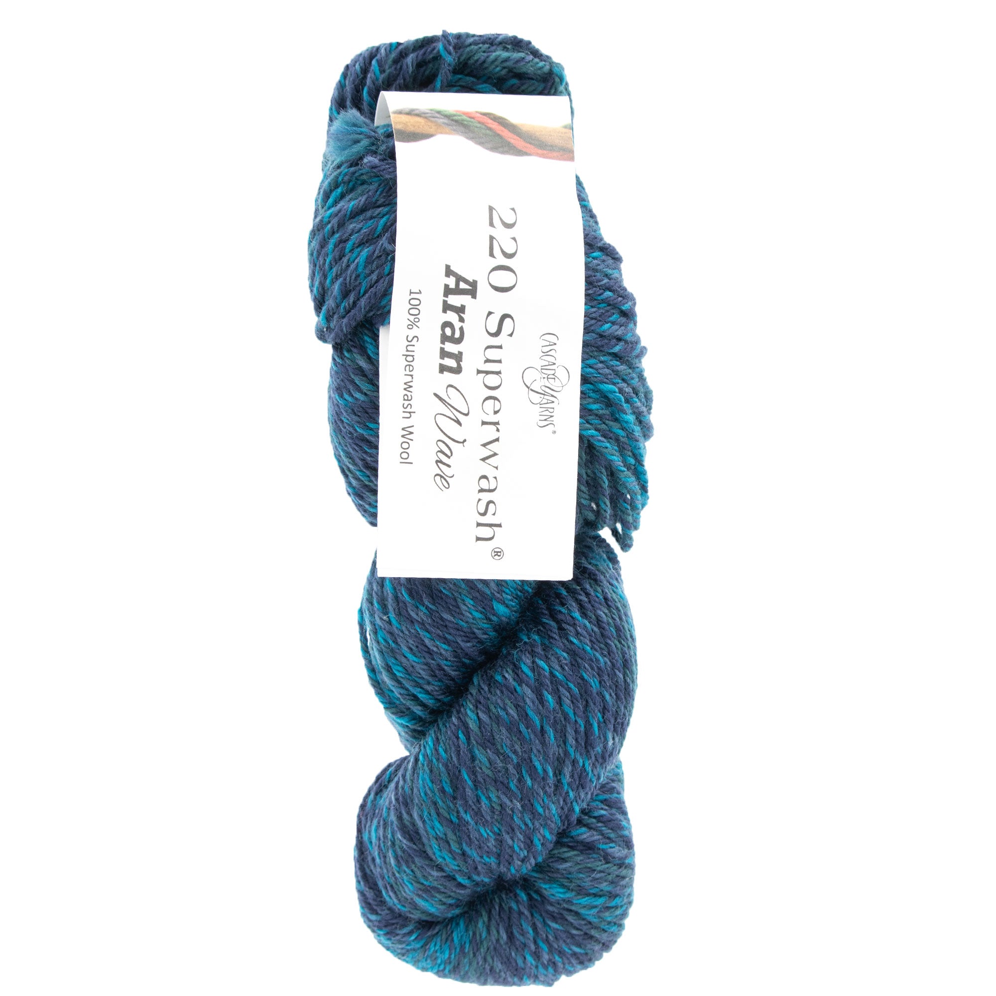 Cascade Yarns 220 Superwash Aran Wave Yarn - 116 Deep Sea: Color - Shifting Aran - Weight Yarn