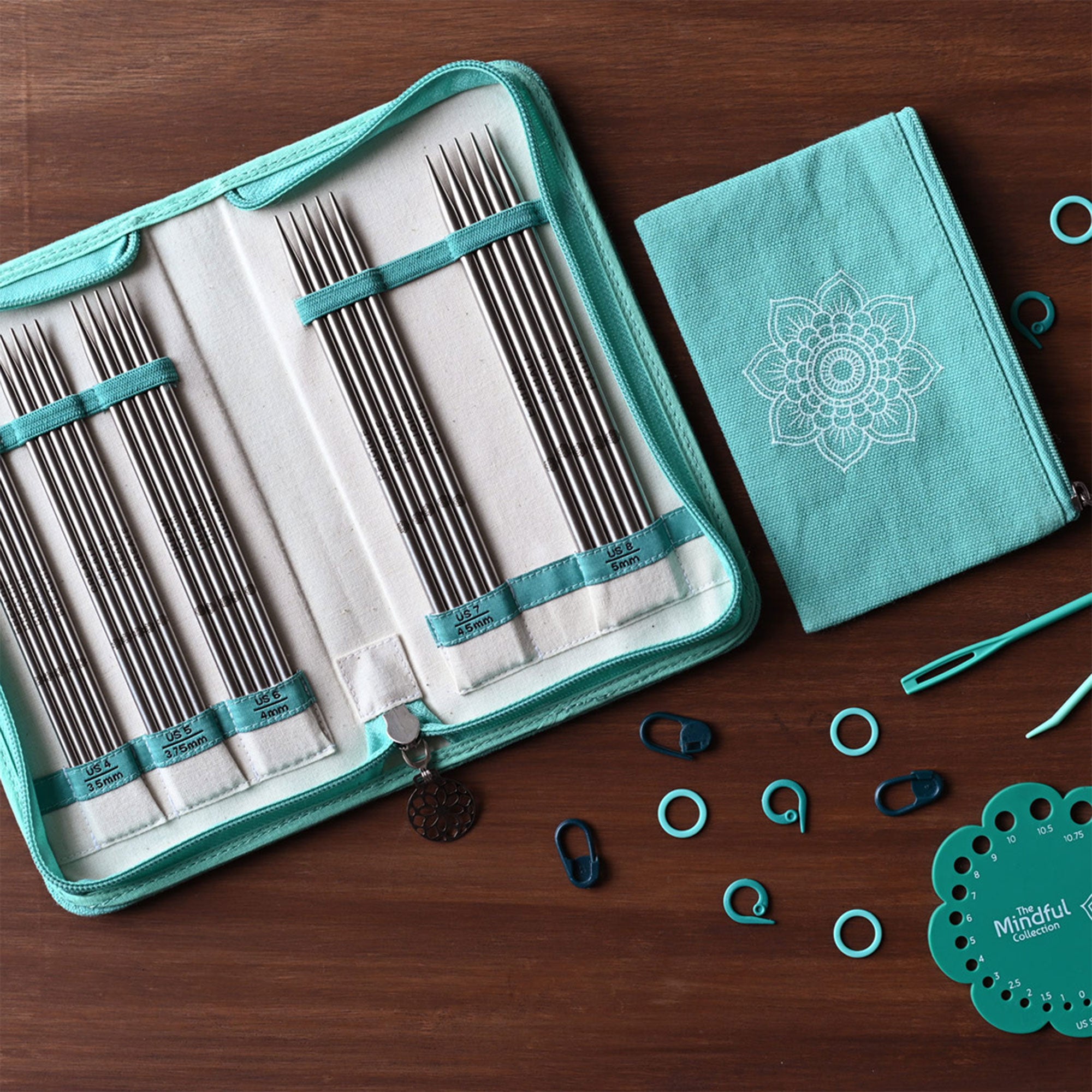 KnitPro Mindful Compassion Set - 6 DPN Needles in US Sizes 4 - 8