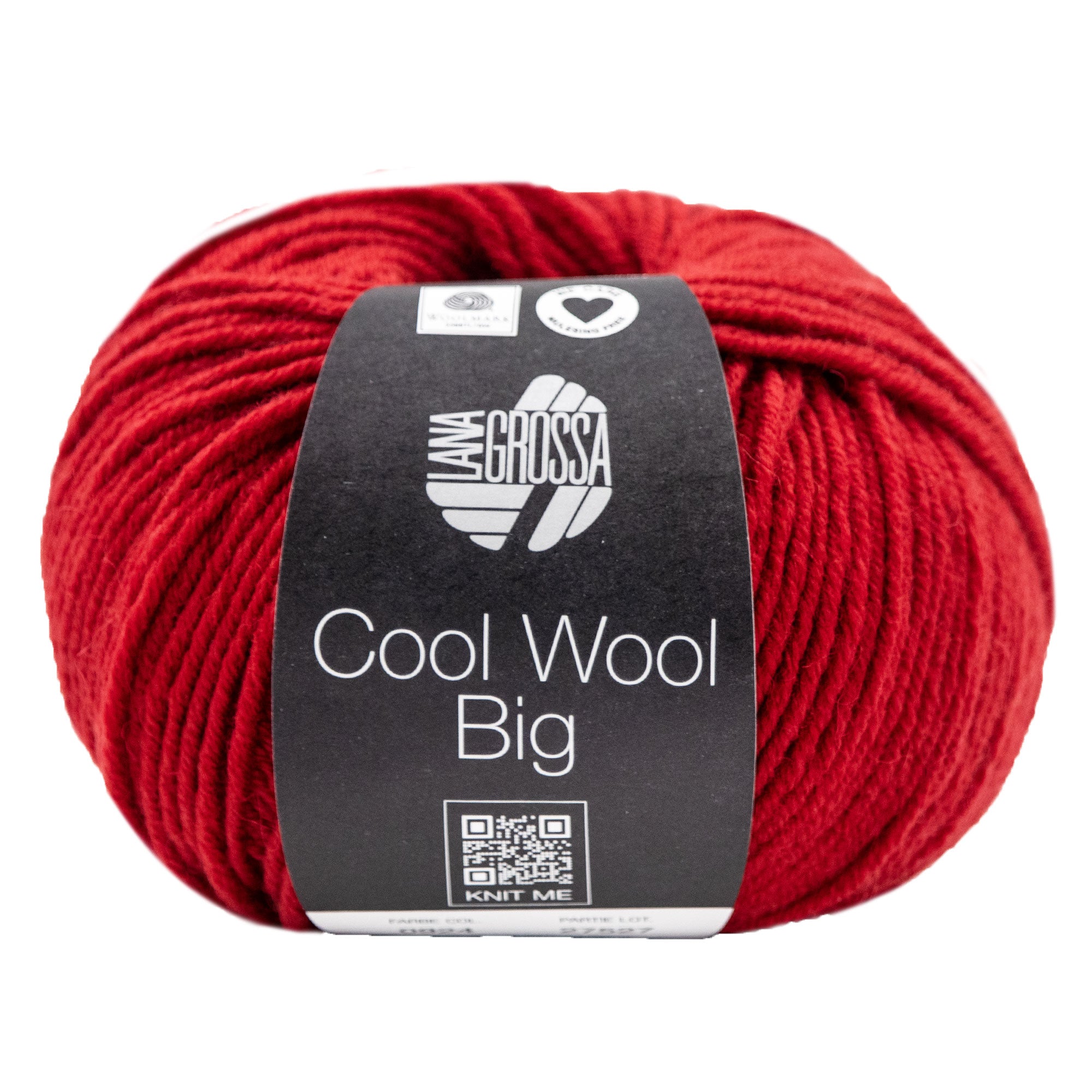 Lana Grossa Cool Wool Big Yarn - 0924 Dark Red, Premium Extra Fine Merino Wool for Crafts
