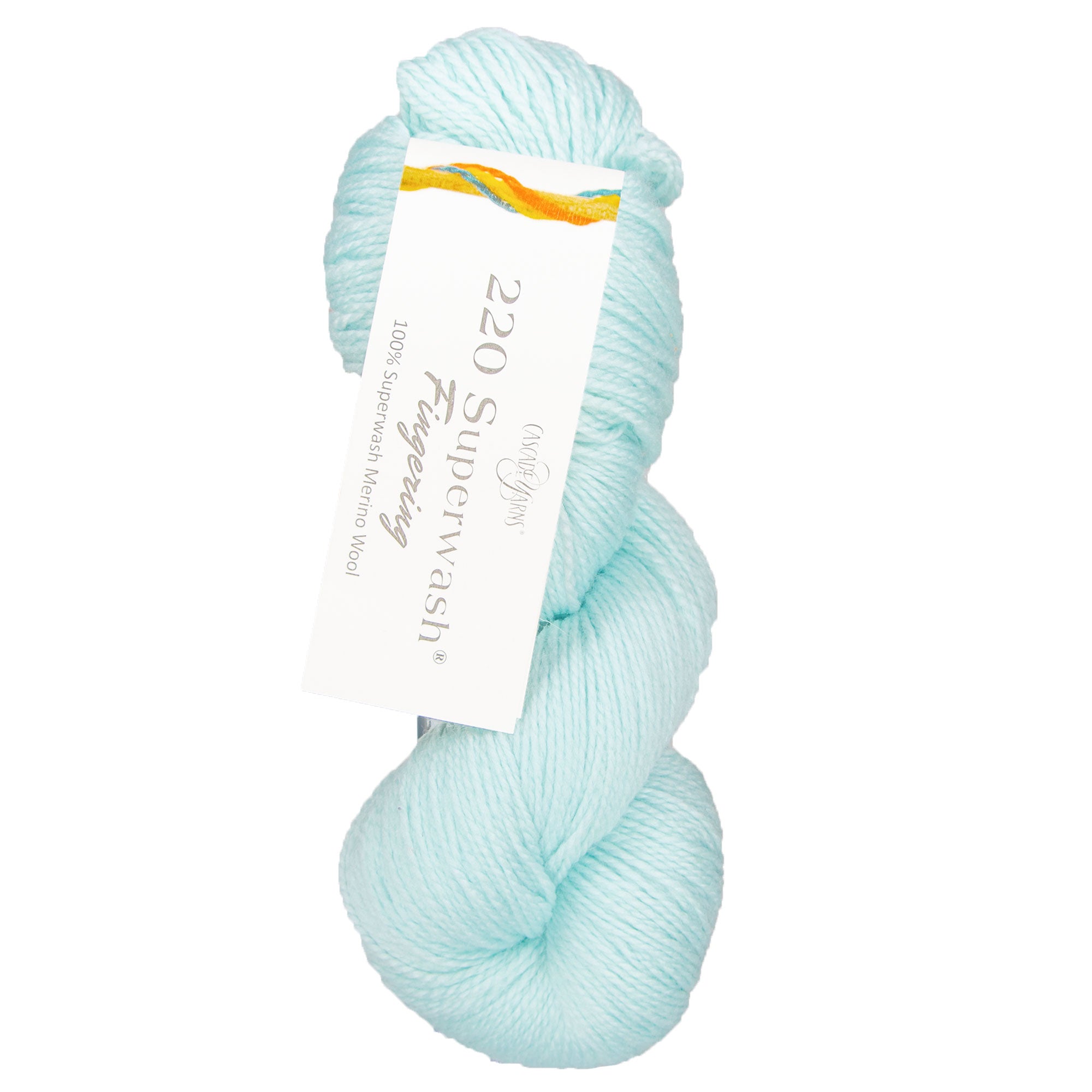 Cascade Yarns 220 Superwash Fingering Yarn - Exquisite 90 Pastel Turquoise for Knitting