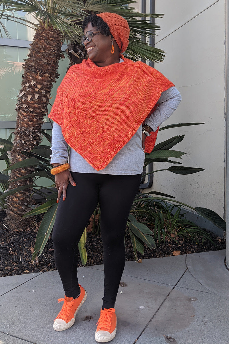 Jimmy Beans Wool Exclusive PDF Patterns - Orange Love Poncho - Instant PDF Download