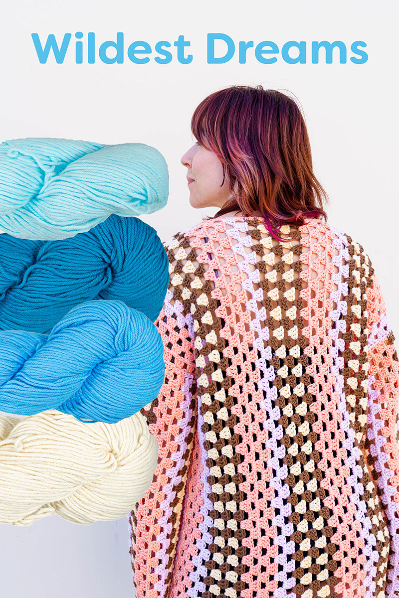 Cascade Eras Tunic Wildest Dreams Colorway Crochet Kit for Summer Getaways