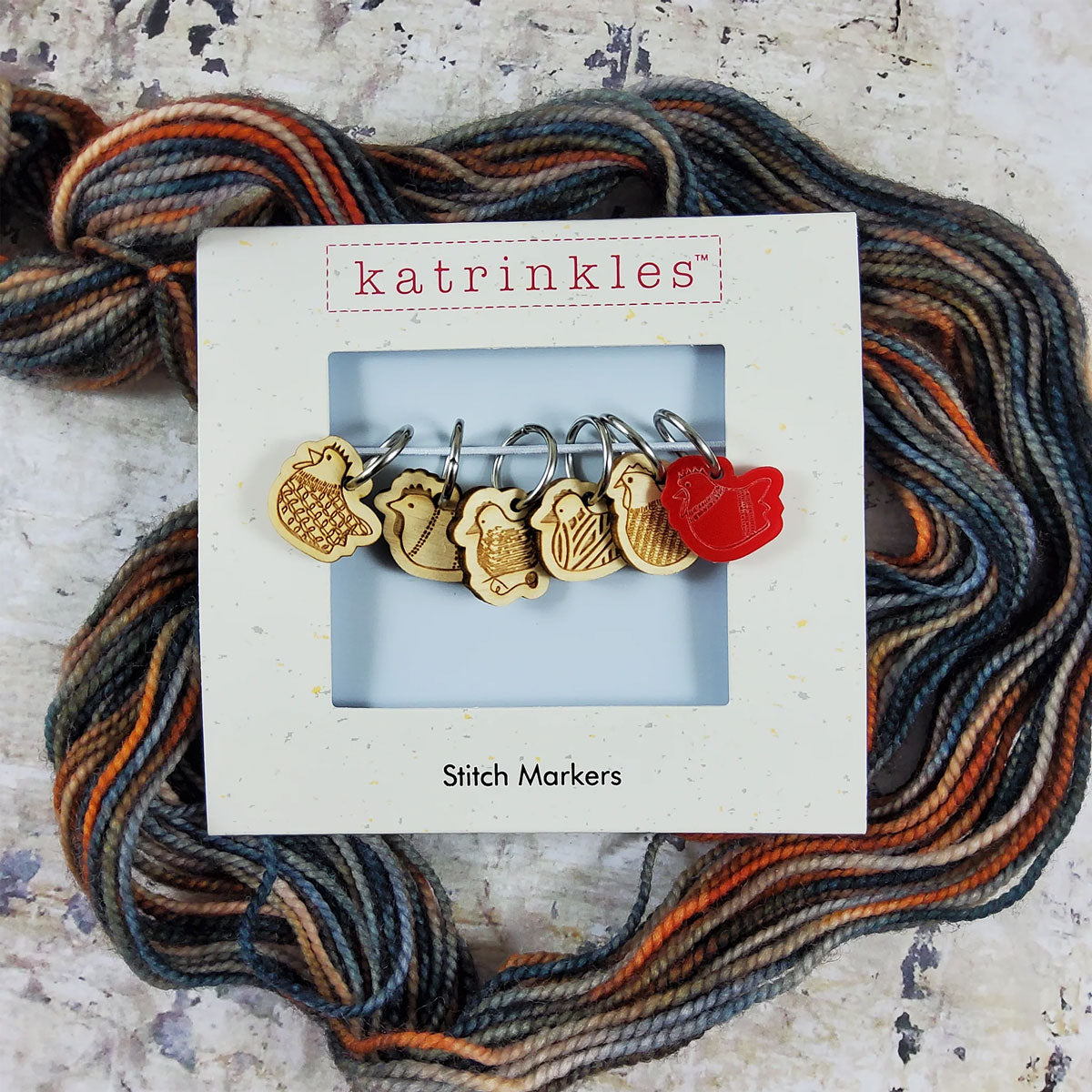 Katrinkles Colorful Stitch Markers - Yarn Chicken Stitch Marker Set with Diverse Designs
