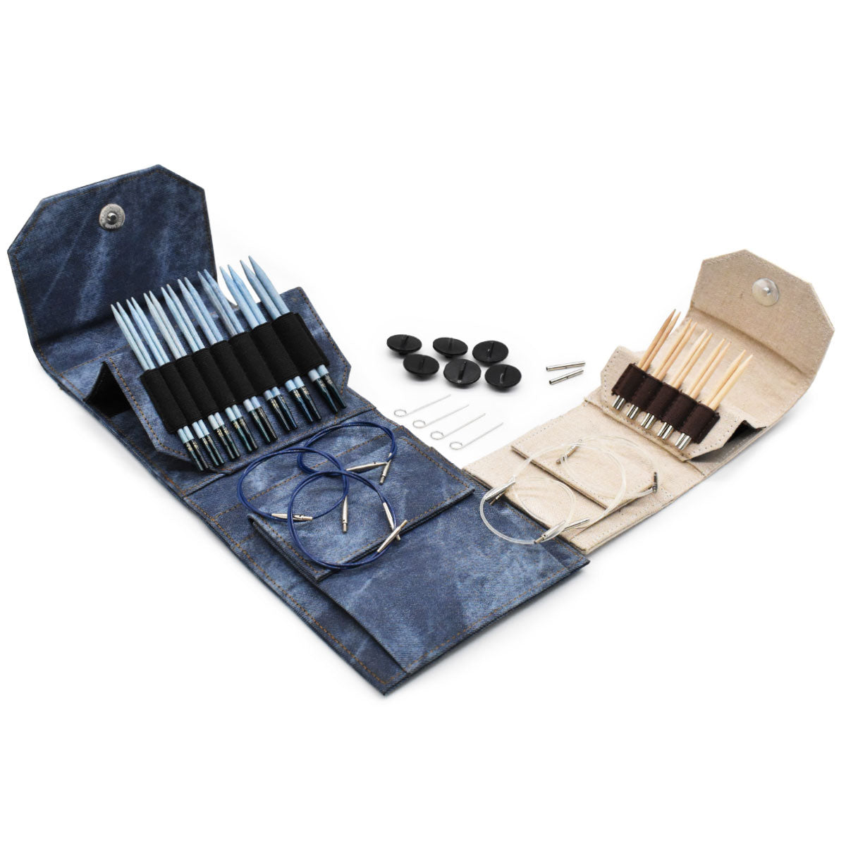 LYKKE Crafts Premium Birchwood Starter Interchangeable Needle Sets - Blush - 5 Tips in US Sizes 3 - 10 for Beginner and On - the - go Knitters