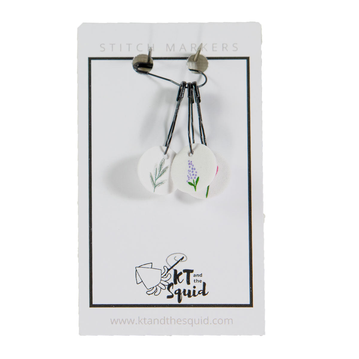 KT and the Squid Handmade Floral Acrylic Stitch Markers for Crochet and Knitting