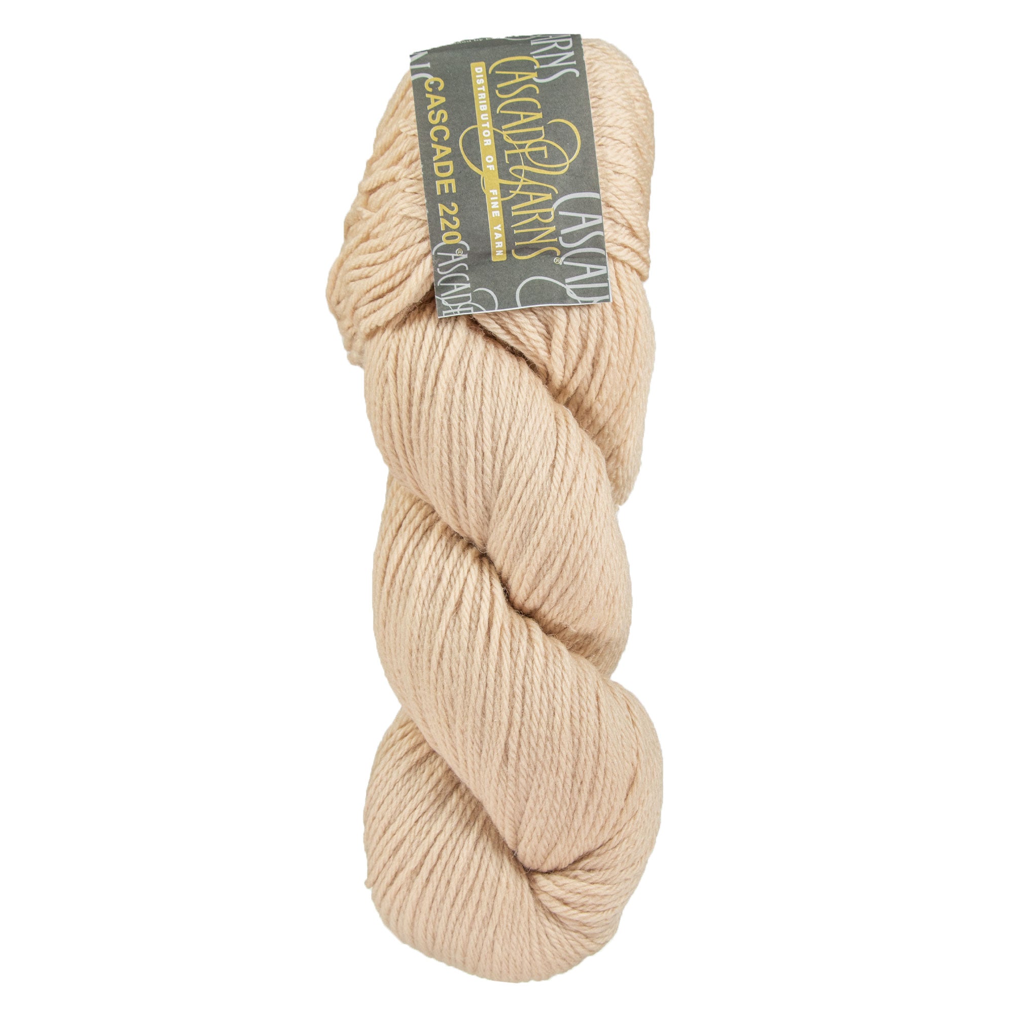 Cascade 220 Worsted-Weight Yarn - 8021 Beige: 100% Pure Peruvian Highland Wool