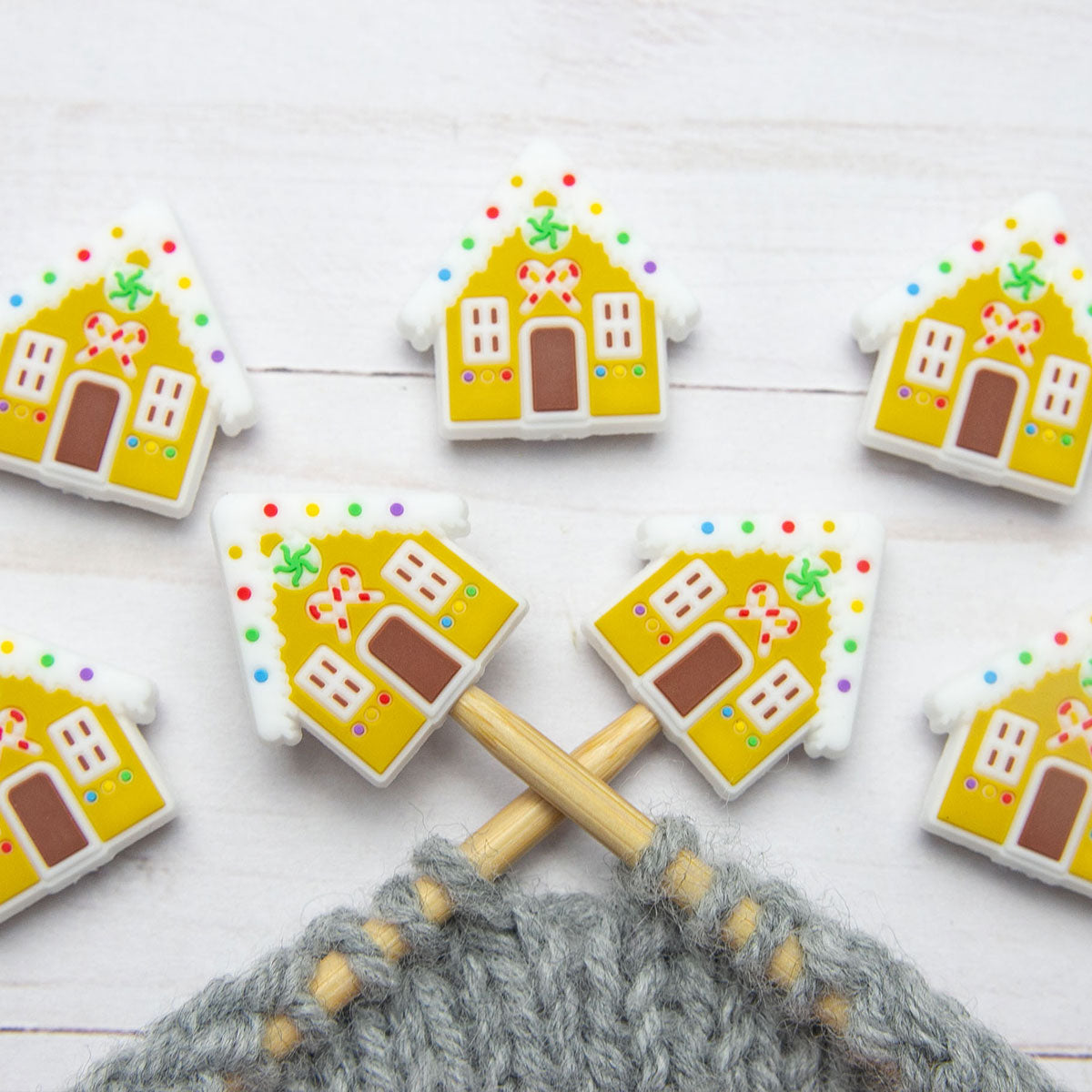 Fox & Pine Stitches Adorable Gingerbread House Stitch Stoppers/Point Protectors