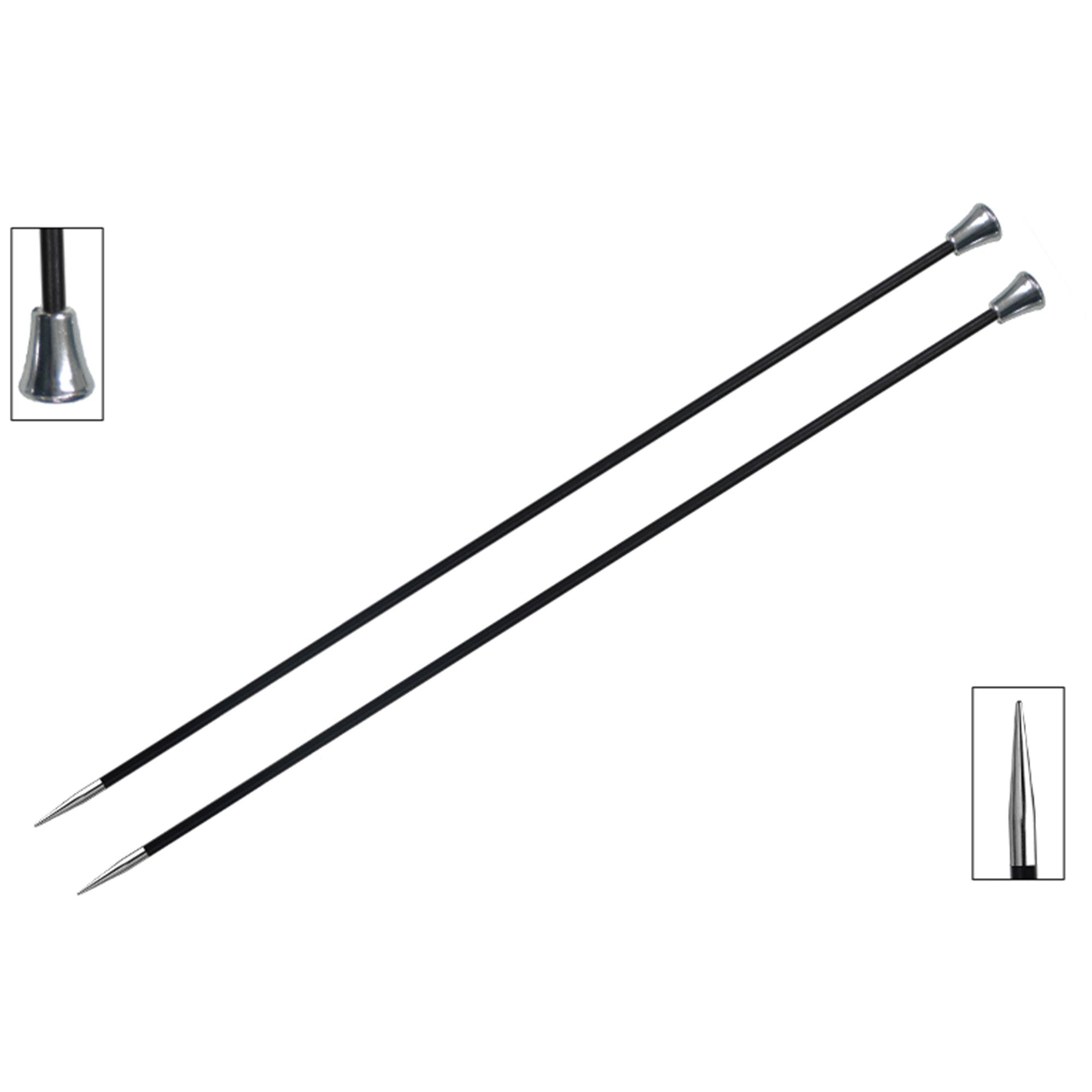 KnitPro Karbonz Single Point Knitting Needles - Premium US 1 (2.25mm) - 14 Inches