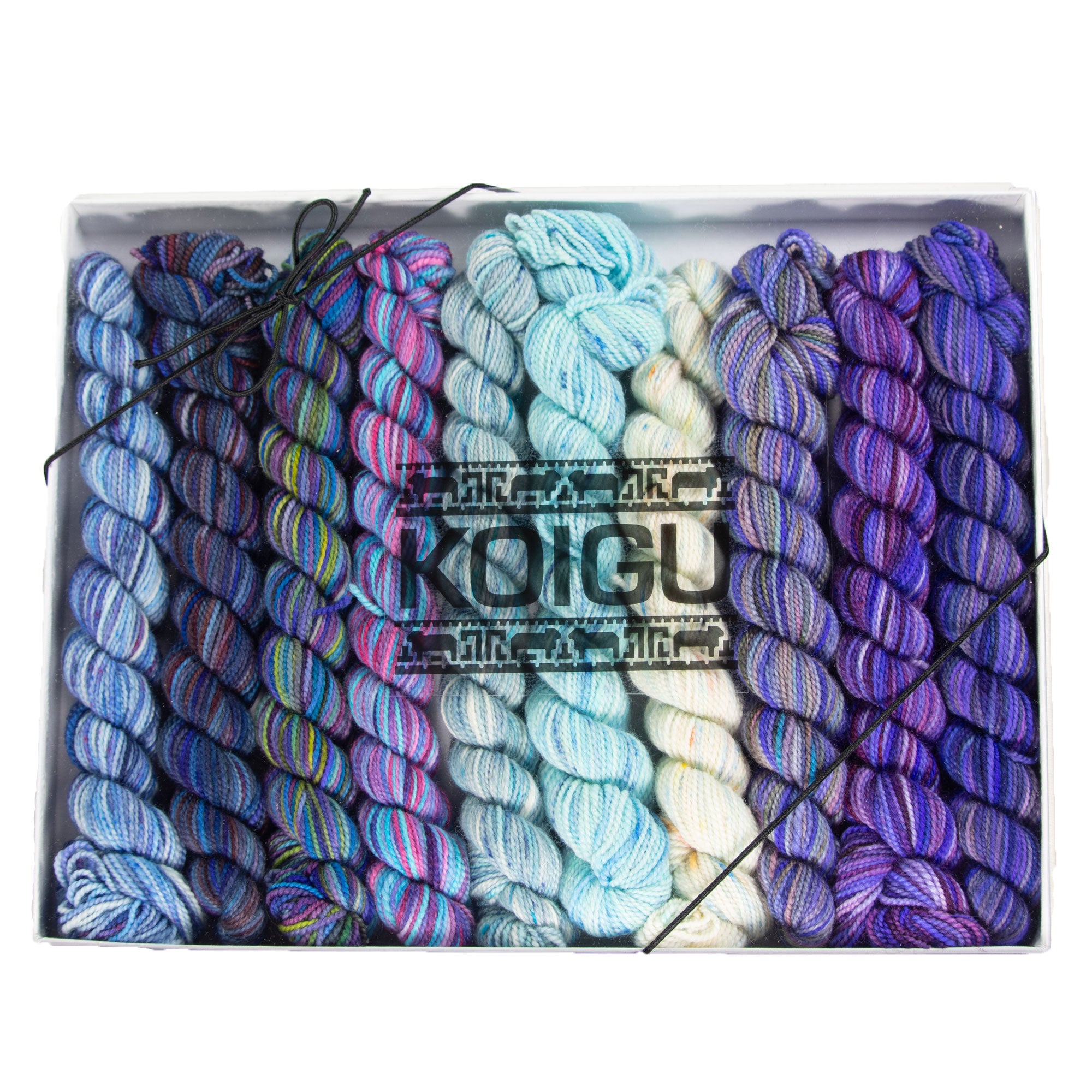 Koigu Hand - Painted Pencil Box Yarn in Stunning Blueberry Blue