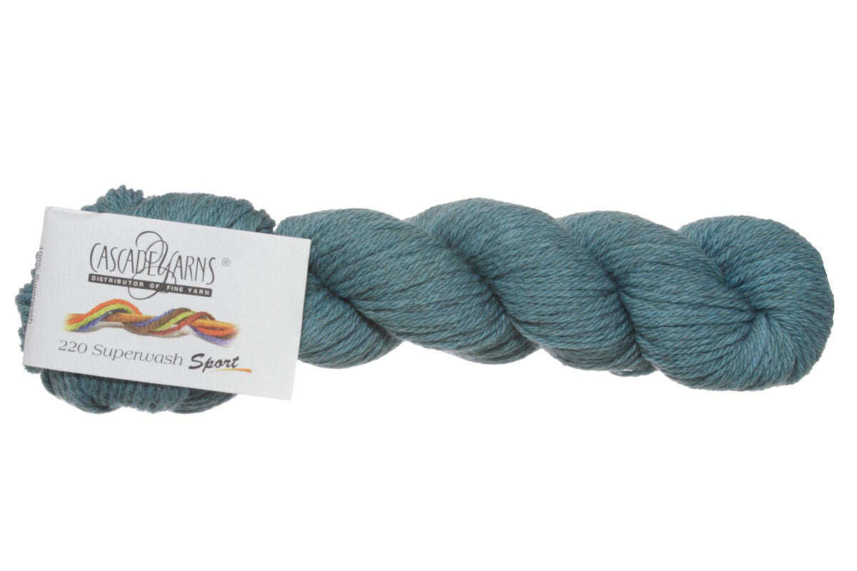 Cascade Yarns 220 Superwash Sport Yarn - 1910 Summer Sky Heather: Soft & Versatile DK - Weight Wool Yarn