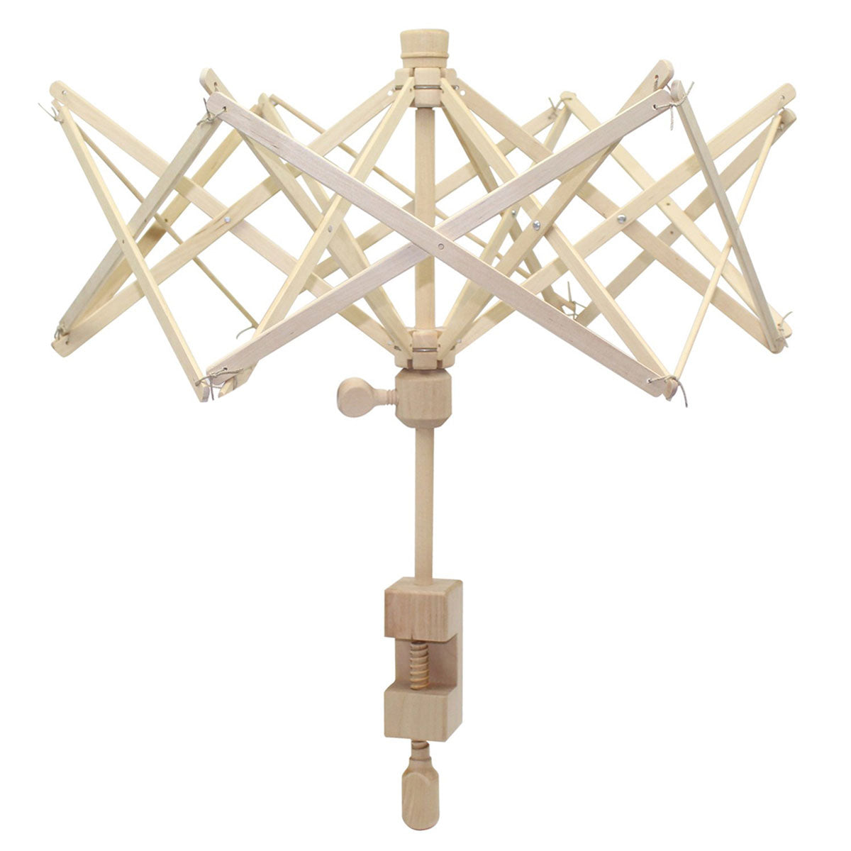Lacis Small Wooden Umbrella Swift - Reeling Machine (Opens to 60) - Ideal for Knitting and Crocheting