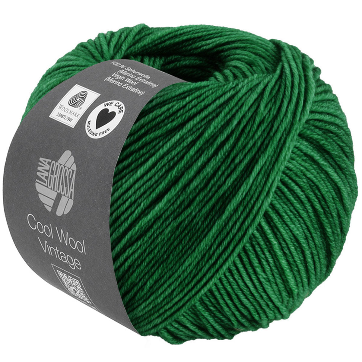 Lana Grossa Cool Wool Vintage Yarn - 7380 Patina Green - Soft and Machine Washable Merino Yarn