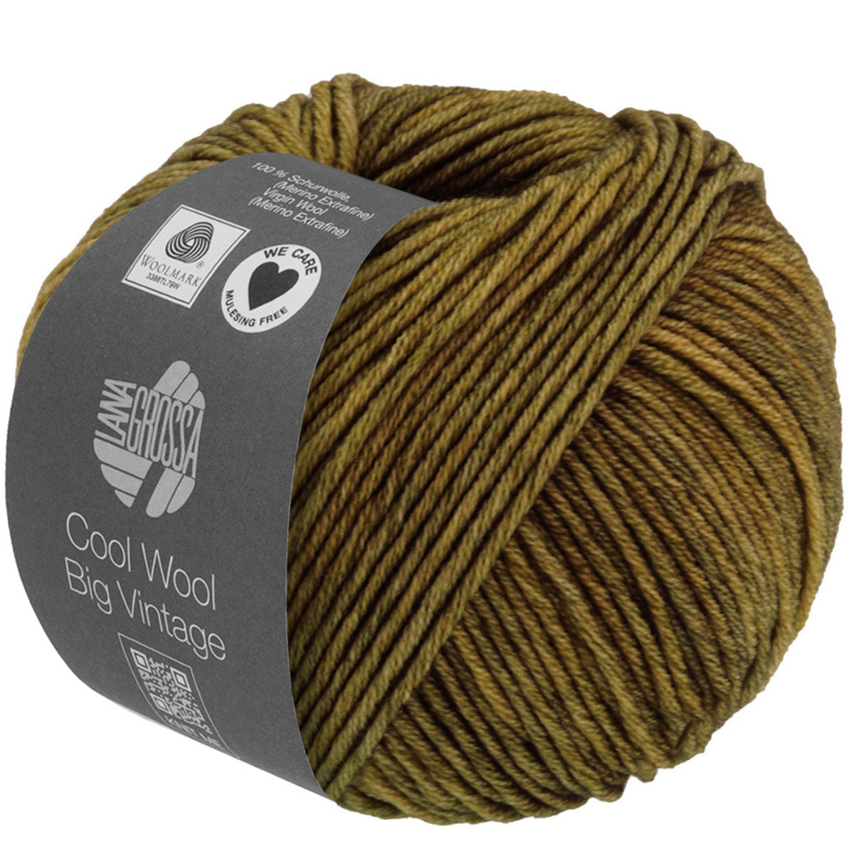 Lana Grossa Cool Wool Big Vintage Yarn - 7181 Dark Olive: Ideal for Cozy Knits