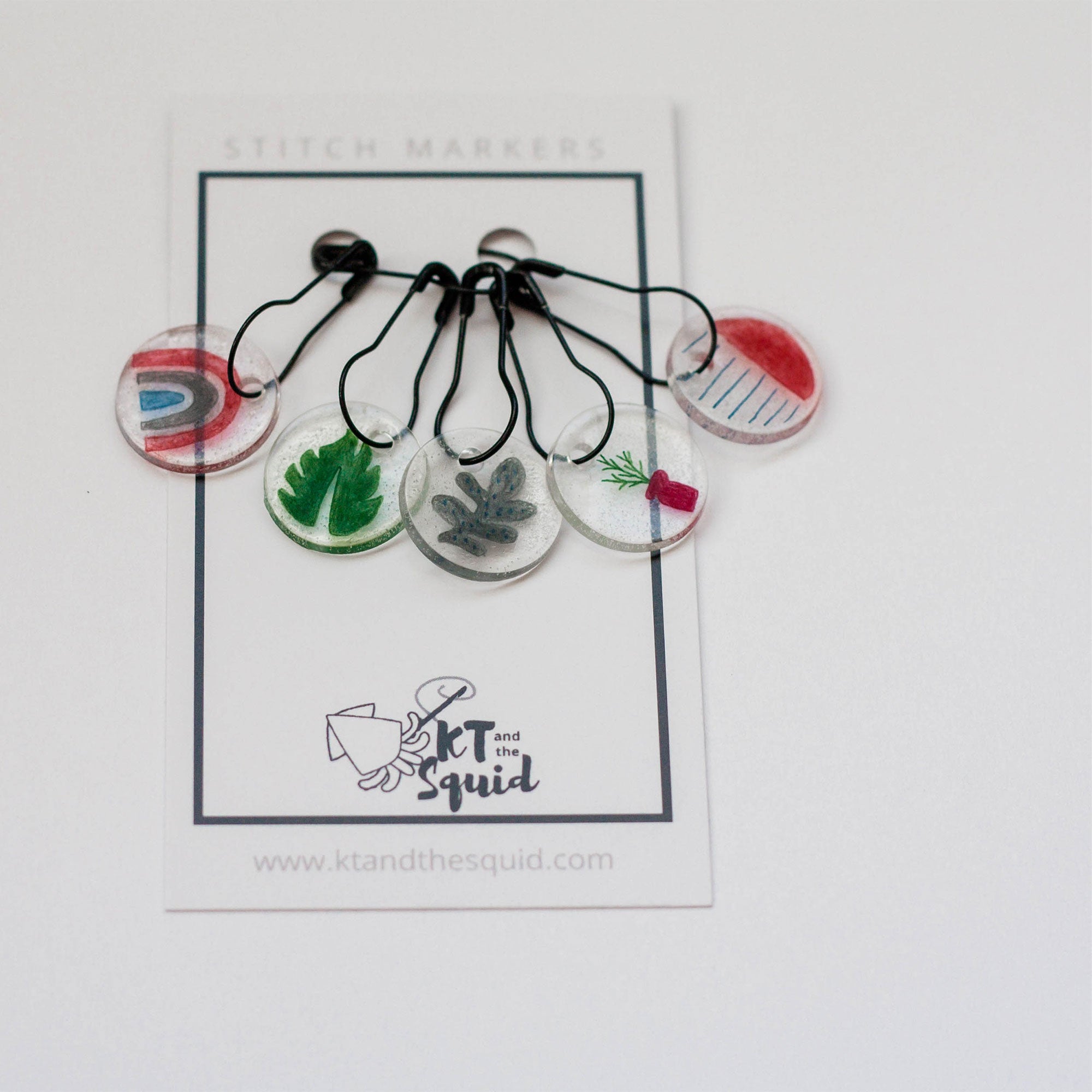 KT and the Squid Handmade Boho Acrylic Stitch Markers for Crochet and Knitting