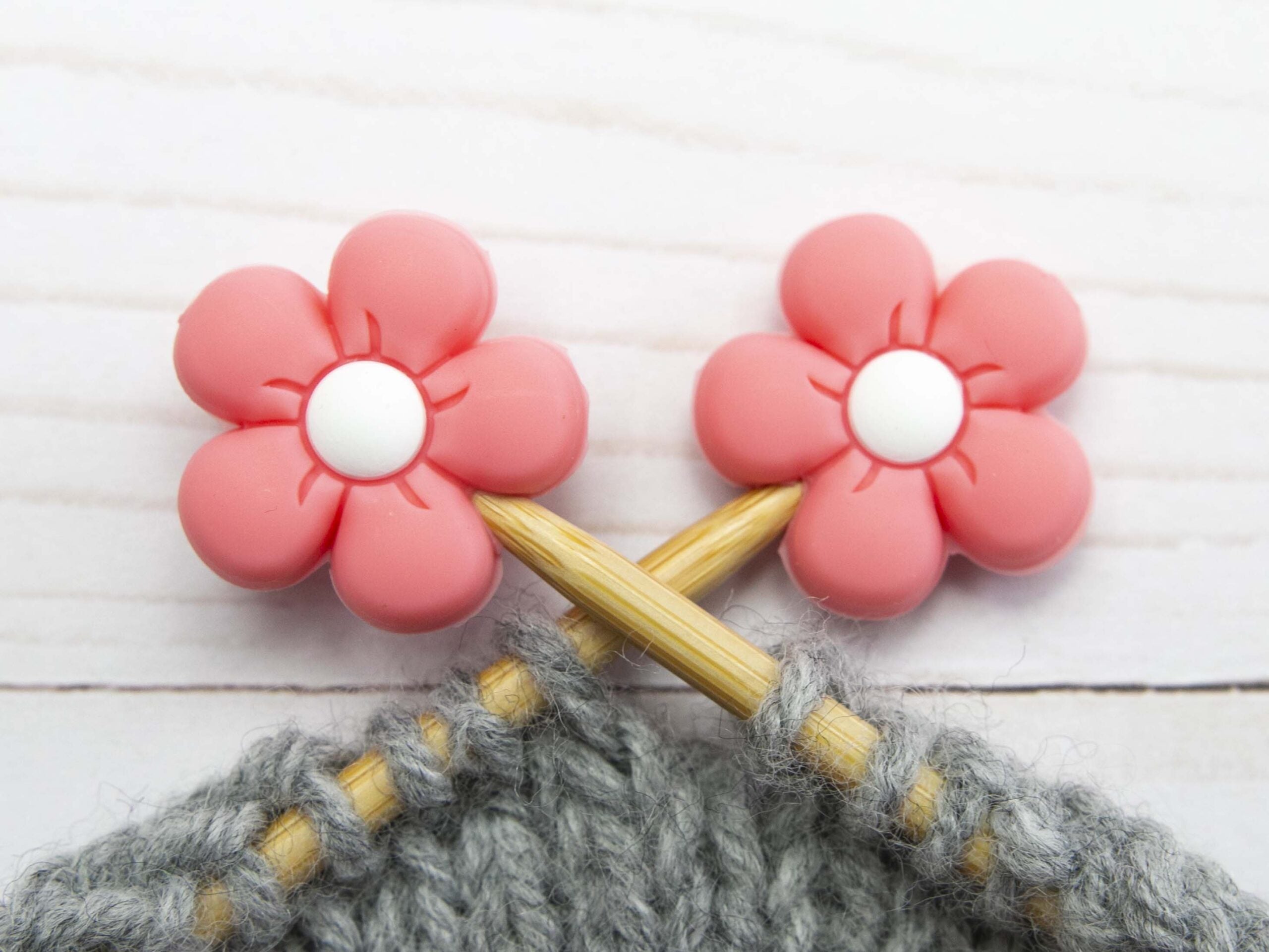 Fox & Pine Stitches Premium Pink Flower Stitch Stoppers/Point Protector