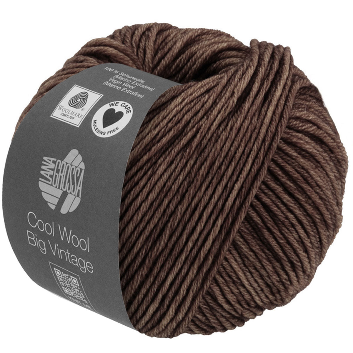 Lana Grossa Premium Cool Wool Big Vintage Knitting Yarn - 7184 Dark Brown