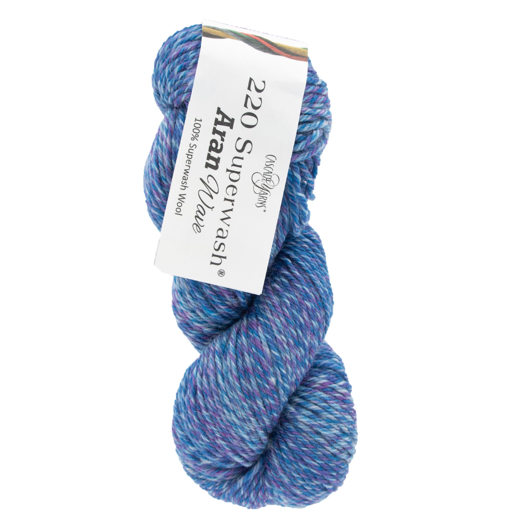 Cascade Yarns 220 Superwash Aran Wave Yarn - 127 Blueberry: Color - Shifting Aran - Weight Yarn