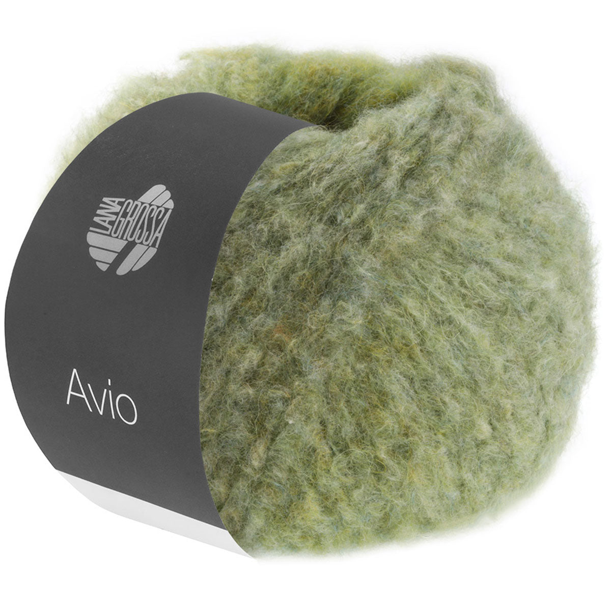 Lana Grossa Avio Chunky Yarn - 02 Stunning Grey/Yellow - Green Blend