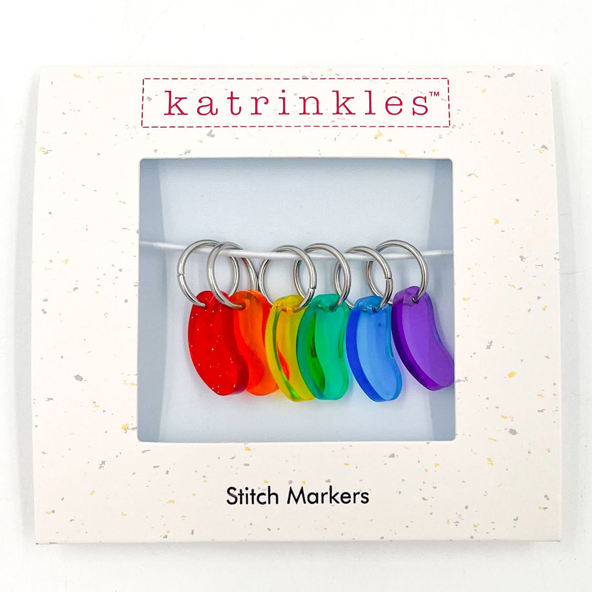 Exclusive Jimmy Beans Wool Katrinkles Stitch Markers - Colorful Rings for Knitting