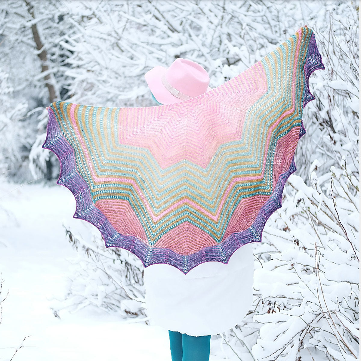 Julie Knits in Paris Pattern Collection - Chevronne Shawl Pattern - PDF Download for Beginners