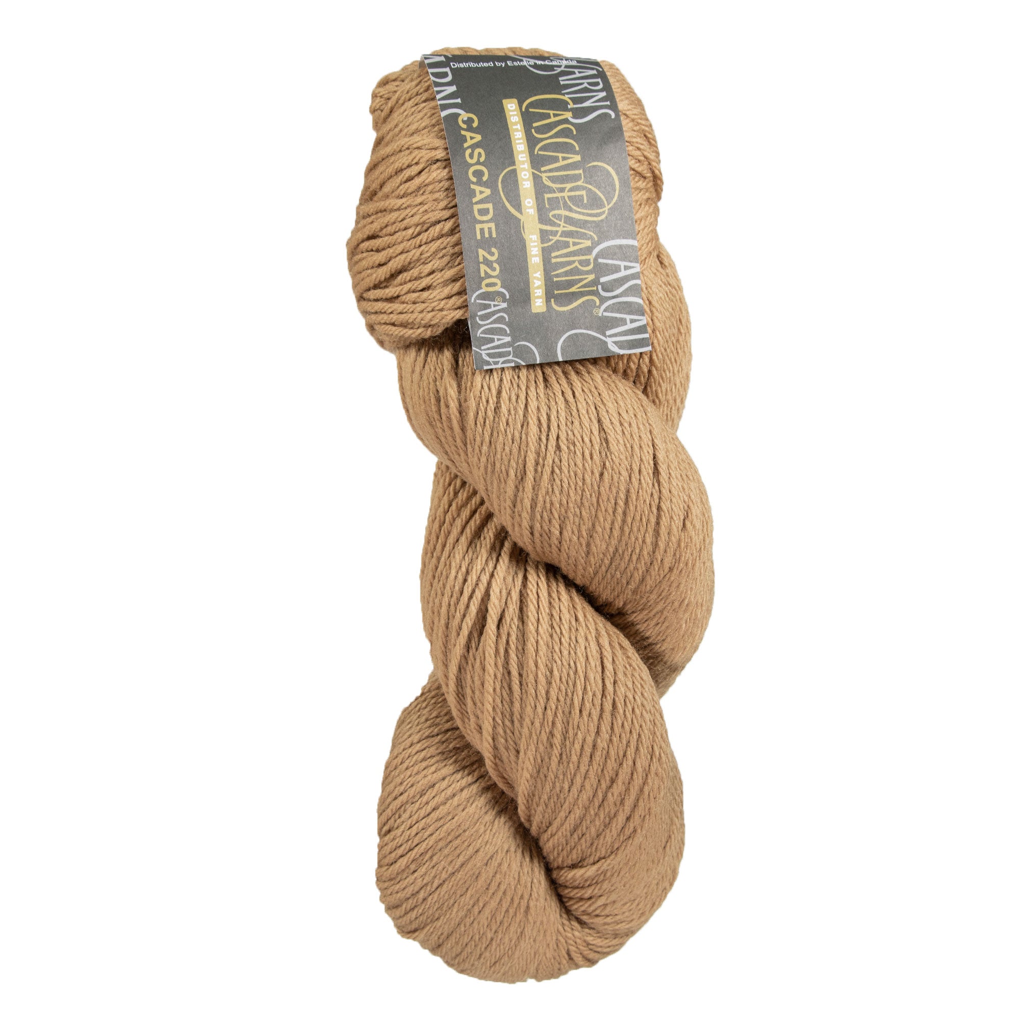 Premium Cascade 220 Yarn - 8622 Camel (Yellowish Brown) for Knitting, Crochet & Weaving