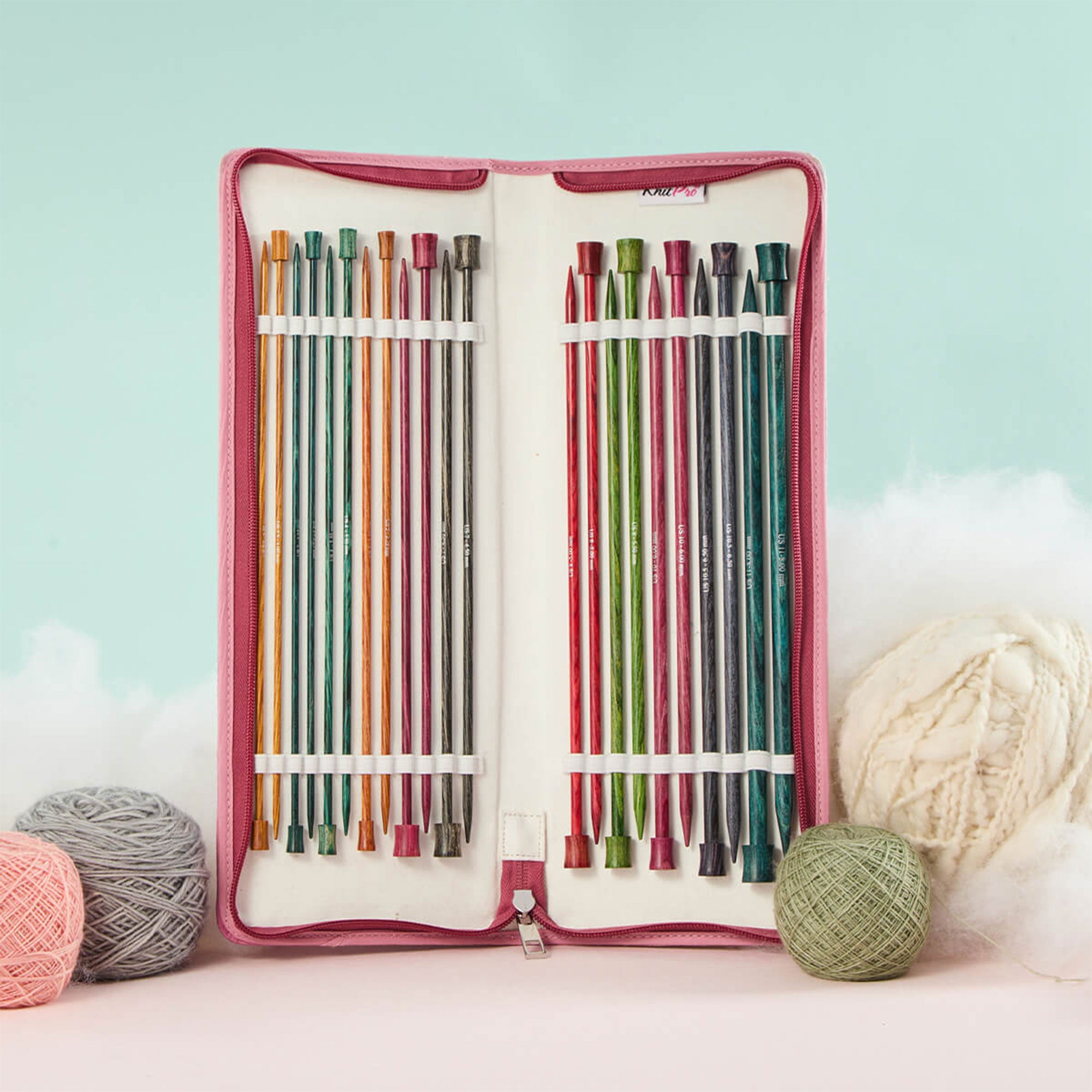 KnitPro Dreamz Single Point 10 Needle Set - Grande Single Point Needle Set with Distinctive Colors and Ideal Sizes