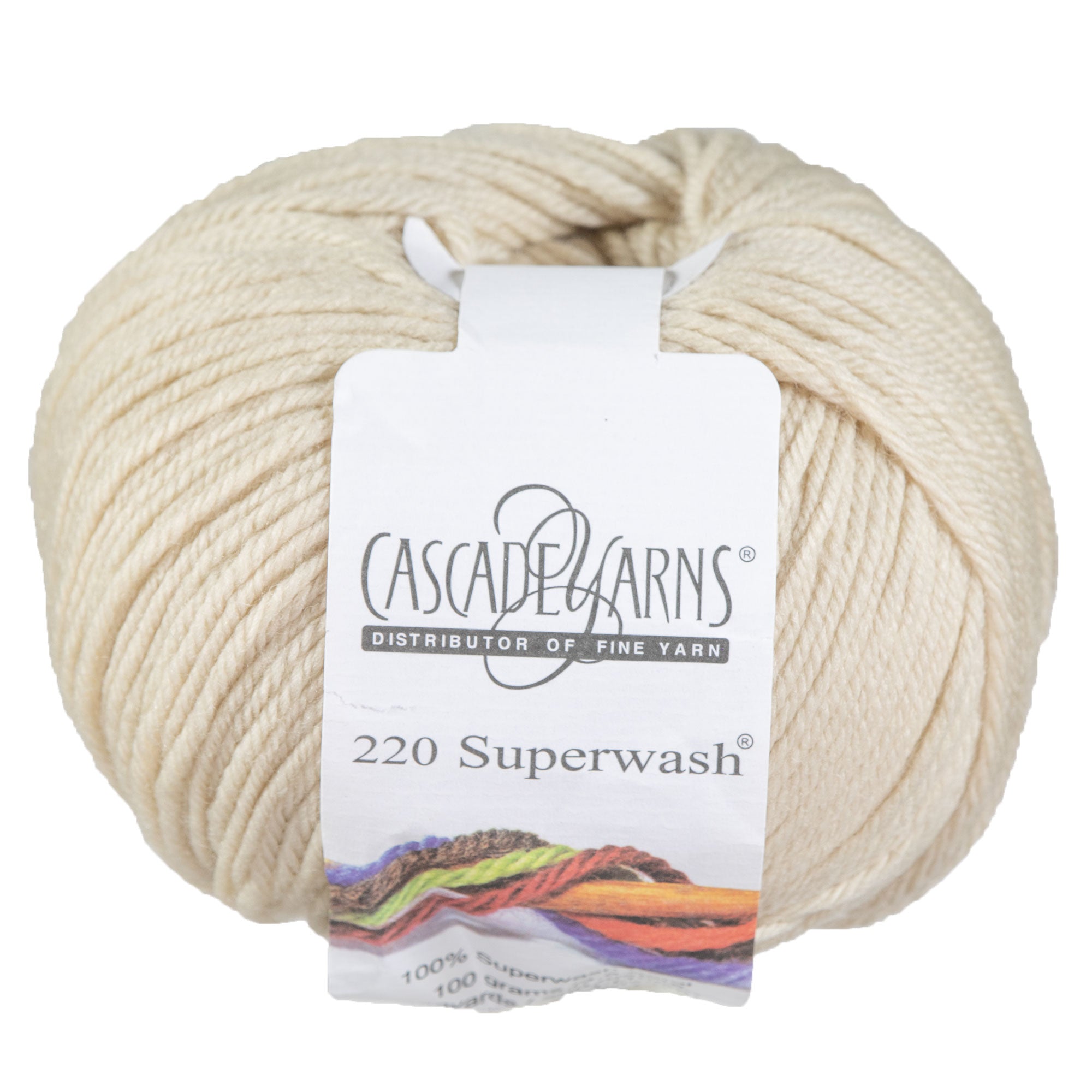 Cascade Yarns 220 Superwash Yarn - 0228 Frosted Almond: Machine-Washable Peruvian Highland Wool Yarn
