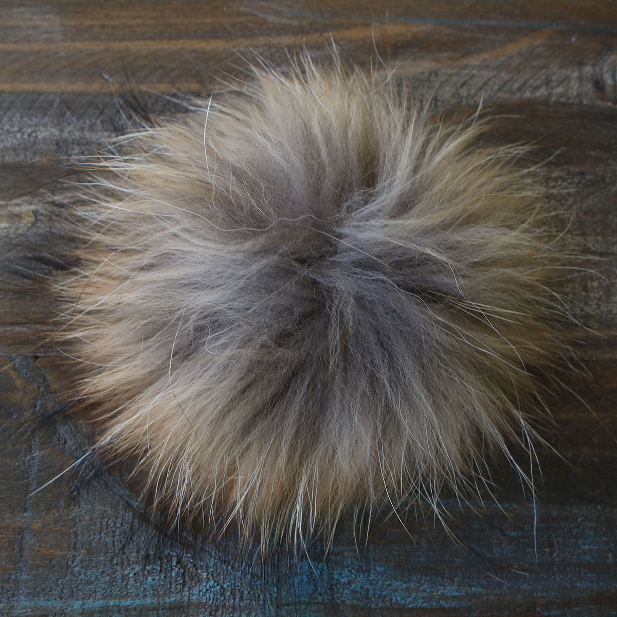 Jimmy Beans Wool Real Fur Pom Poms - Natural - Snap (6) for Knitted and Crocheted Hats