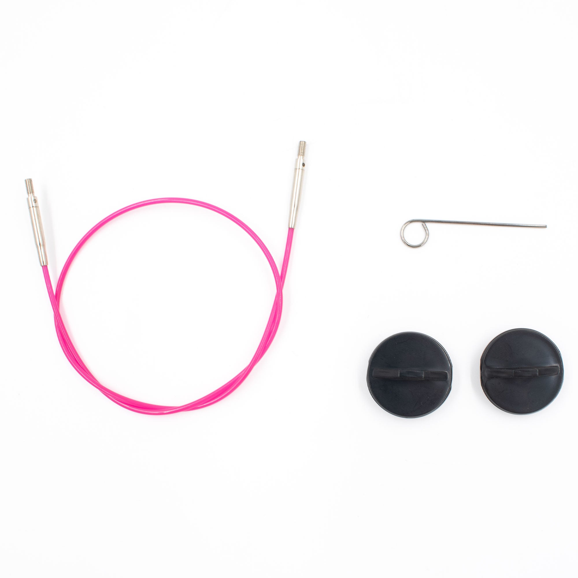 LYKKE Crafts Vibrant Pink Interchangeable Needle Cords - 24/60 cm [Compatible with 5 Tips]