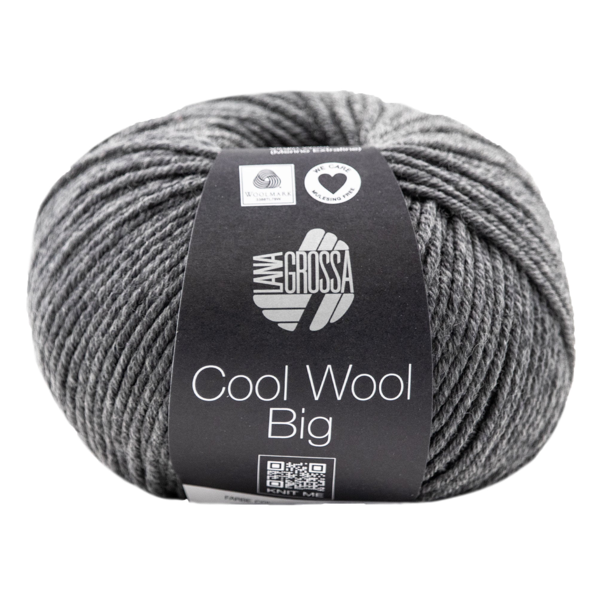 Lana Grossa Cool Wool Big Yarn - 0617 Dark Grey Melange | Premium Extra Fine Merino Wool
