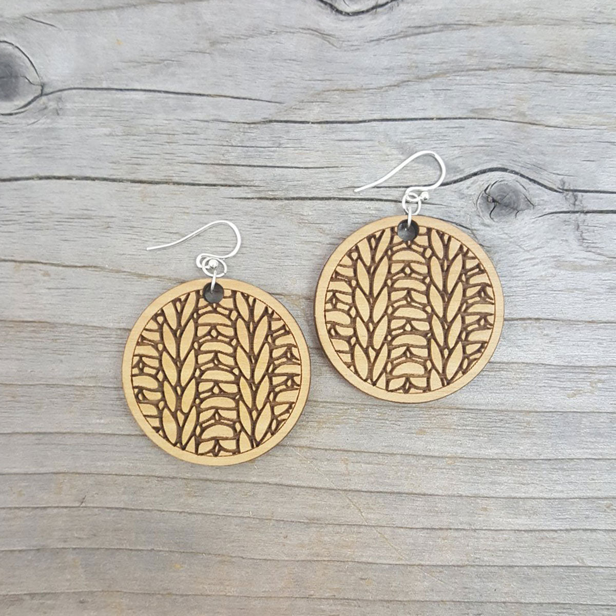 Stylish Katrinkles Handmade Knit-Inspired Circle Earrings from Rhode Island