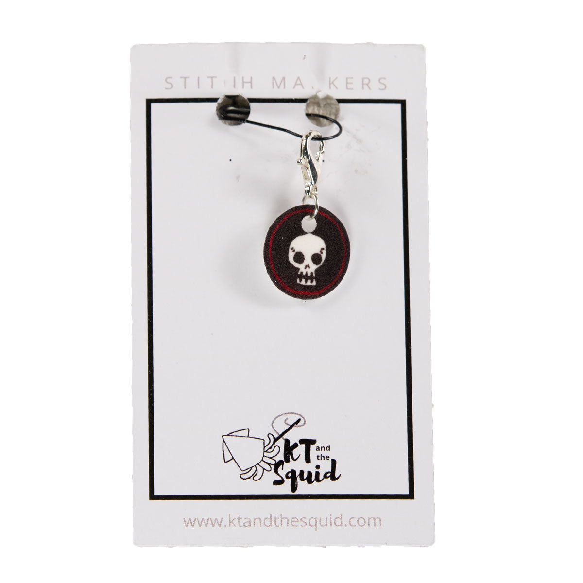 KT and the Squid Handmade Skull - Acrylic Stitch Markers for Crochet and Knitting