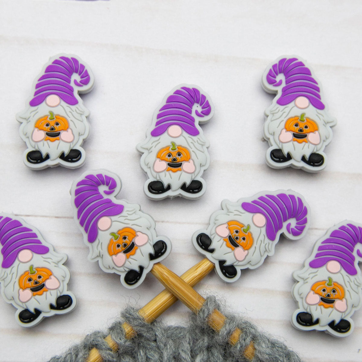 Fox & Pine Stitches Halloween Gnome Stitch Stoppers - Essential Point Protectors for Knitters