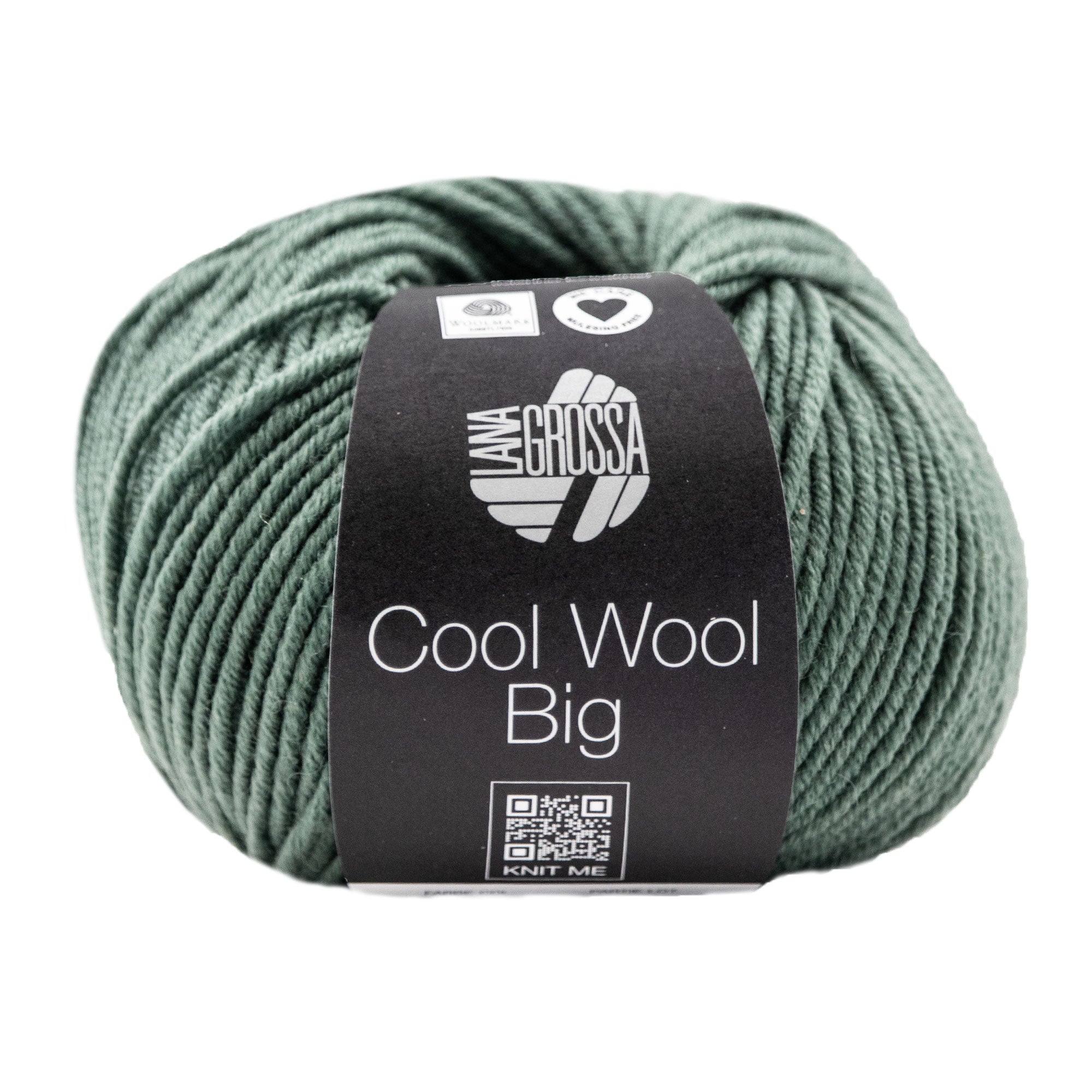 Lana Grossa Premium Cool Wool Big Yarn - 0967 Reseda Green for Cozy Knitting