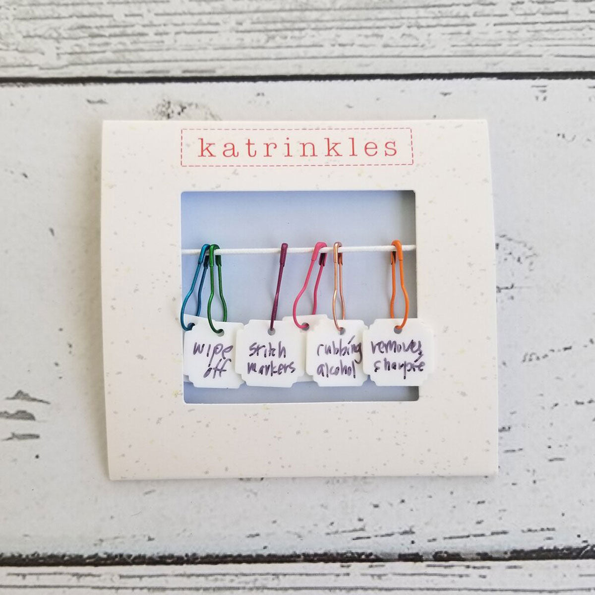 Katrinkles White Acrylic Write - On / Wipe - Off Stitch Markers for Knitting Projects